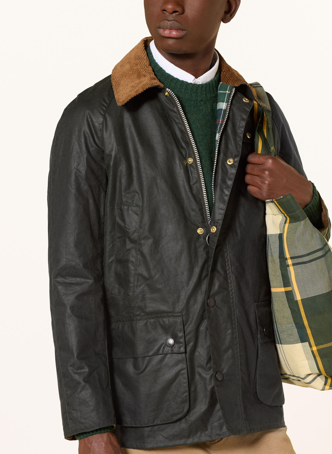 Barbour Kurtka polowa FESTIVE ASHBY: KHAKI / BRĄZOWY