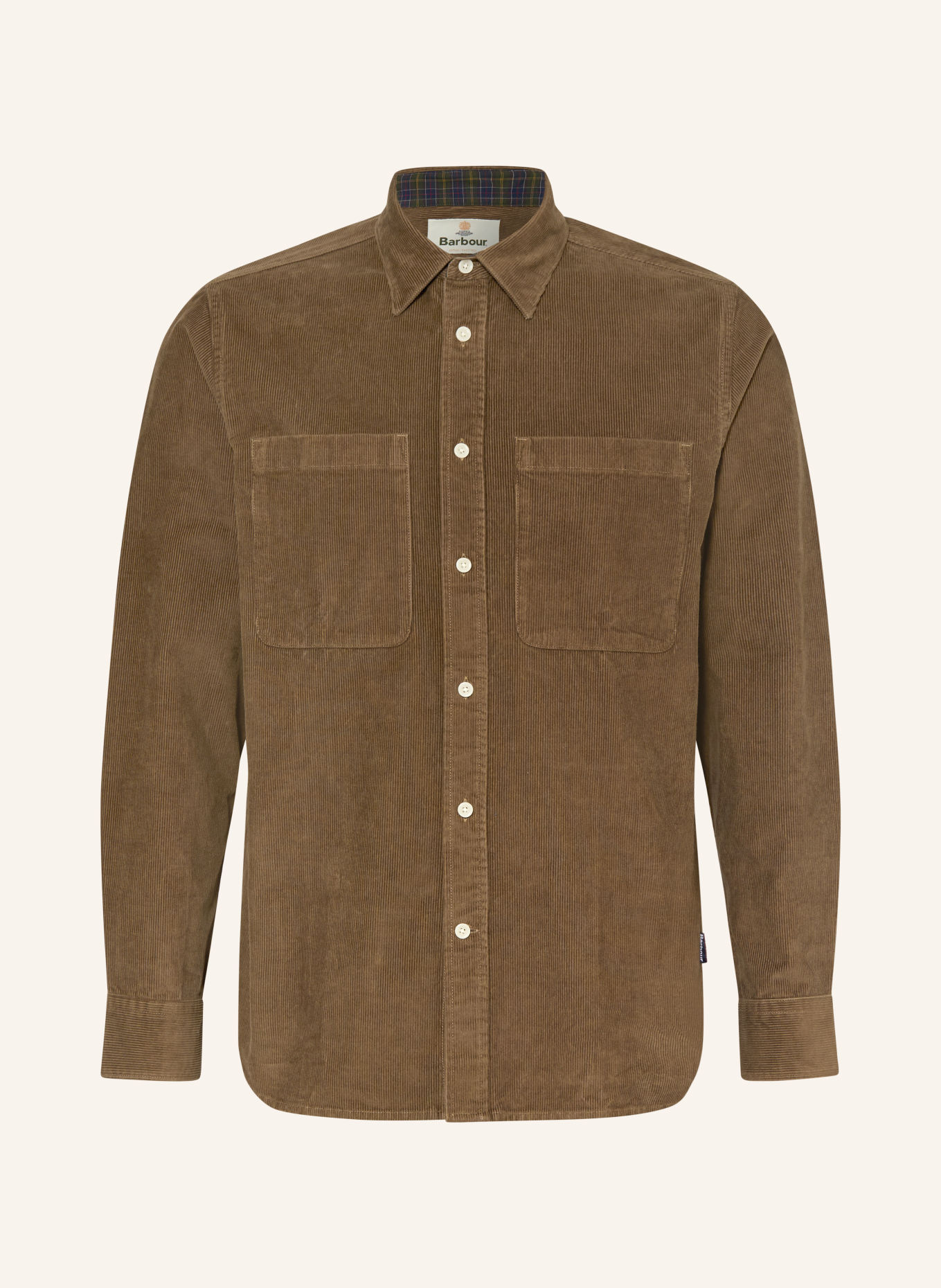 Barbour Corduroy Shirt, Comfort Fit: KHAKI