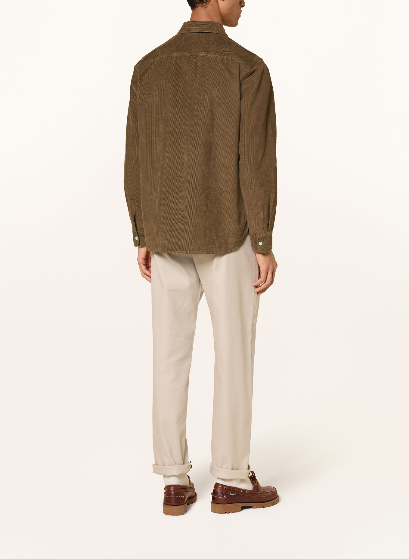 Barbour Corduroy Shirt, Comfort Fit: KHAKI