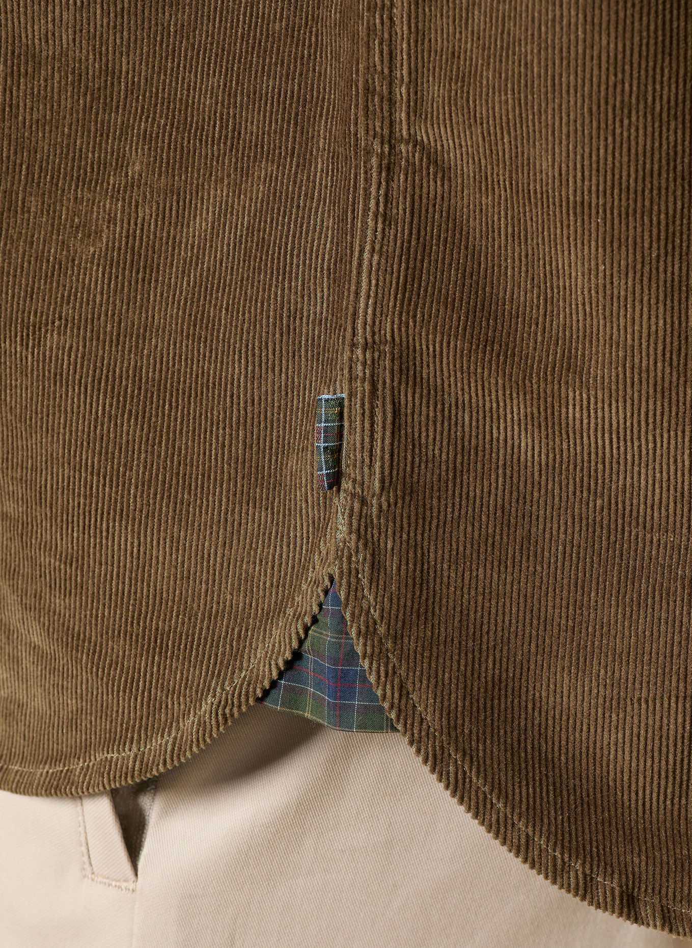 Barbour Corduroy Shirt, Comfort Fit: KHAKI