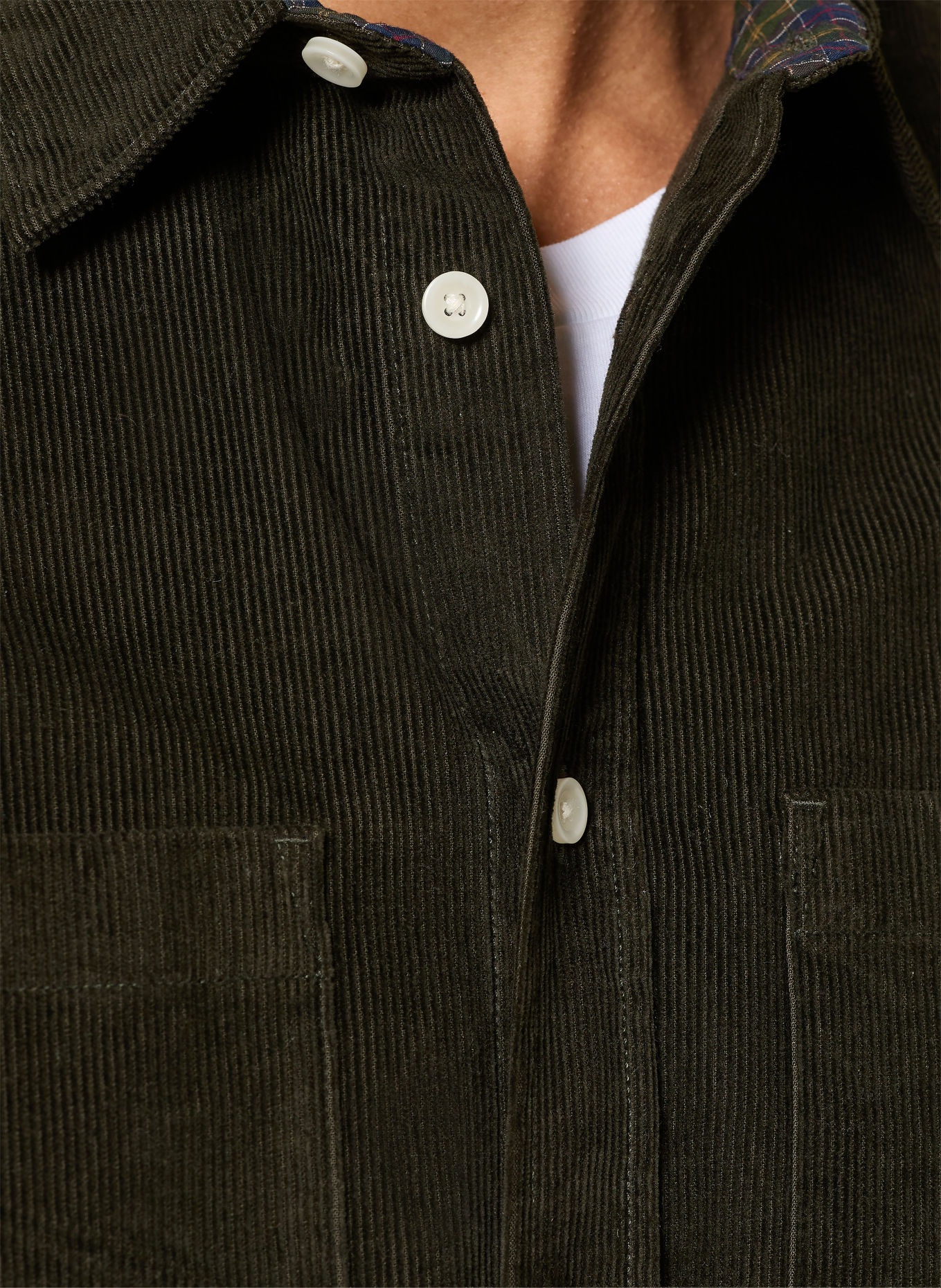 Barbour Cordhemd Comfort Fit: DUNKELGRÜN