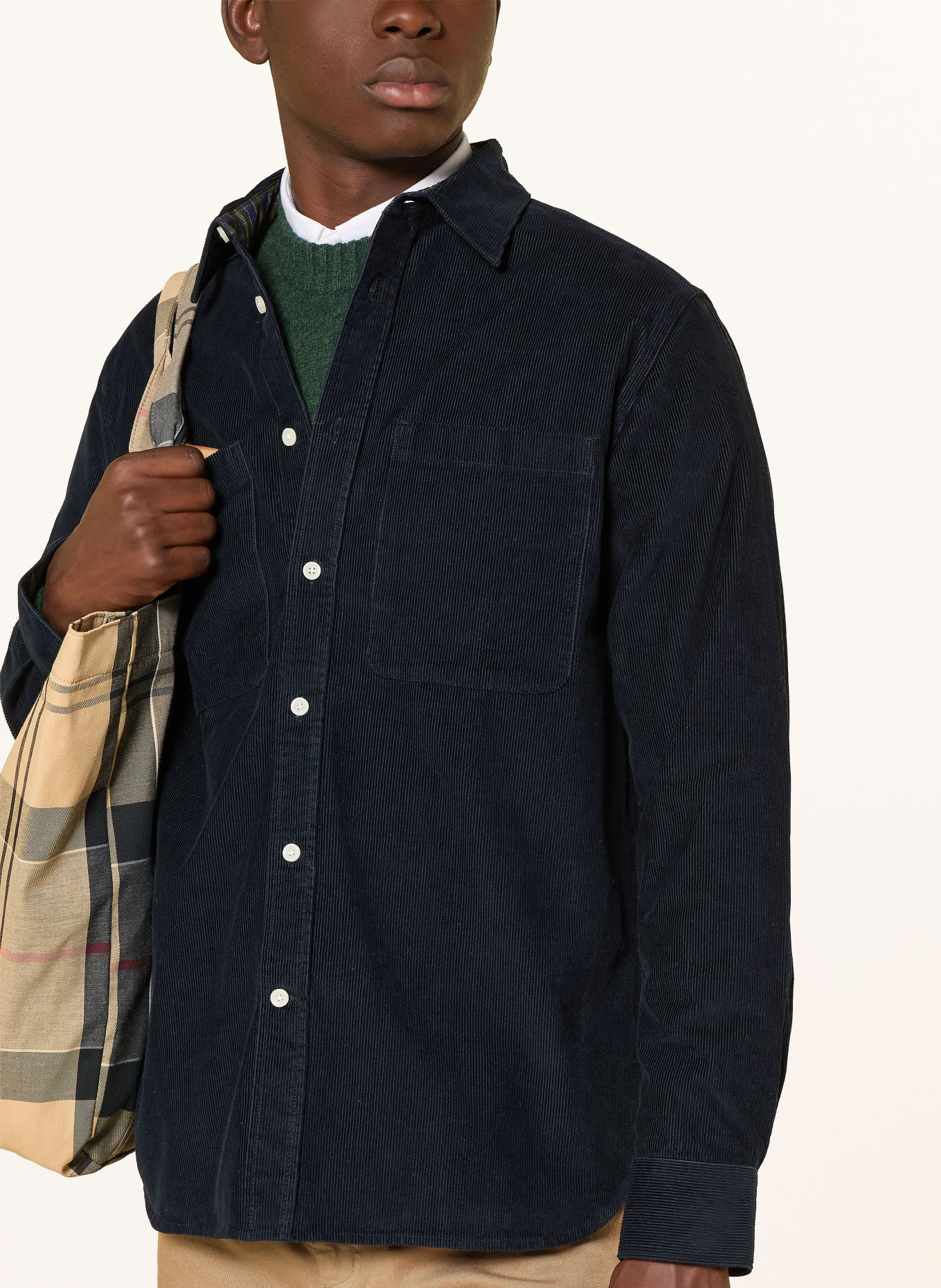 Barbour Cordhemd Comfort Fit: DUNKELBLAU