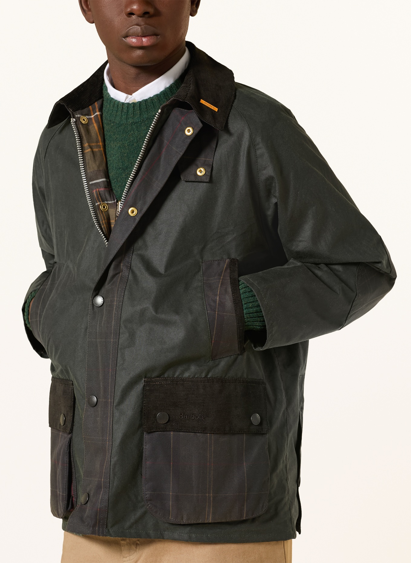 Barbour Fieldjacket PATCH BEDALE: KHAKI / DUNKELBRAUN