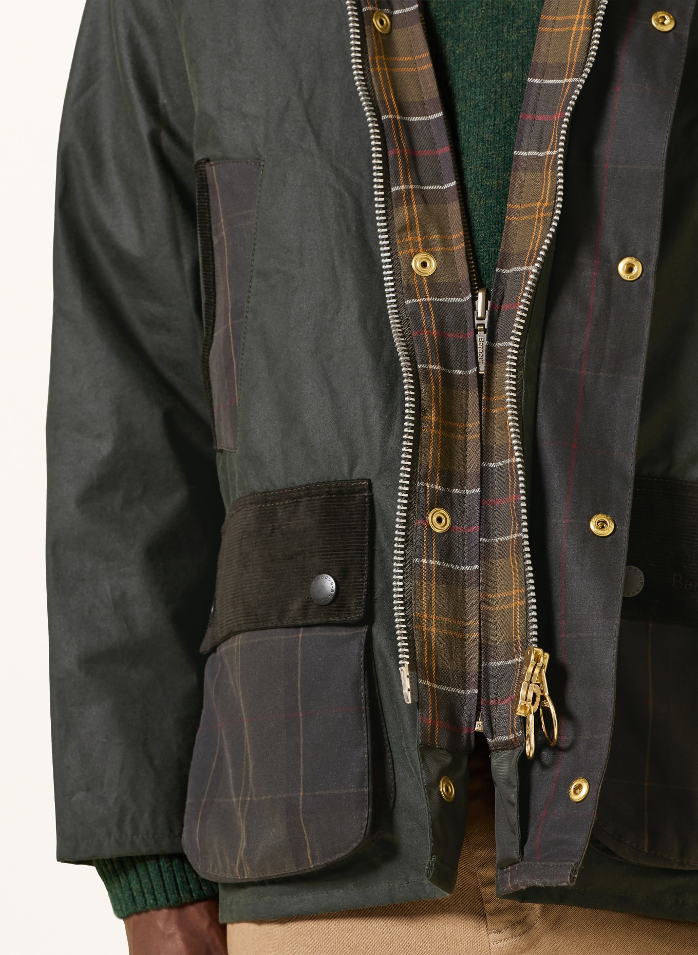 Barbour Fieldjacket PATCH BEDALE: KHAKI / DUNKELBRAUN