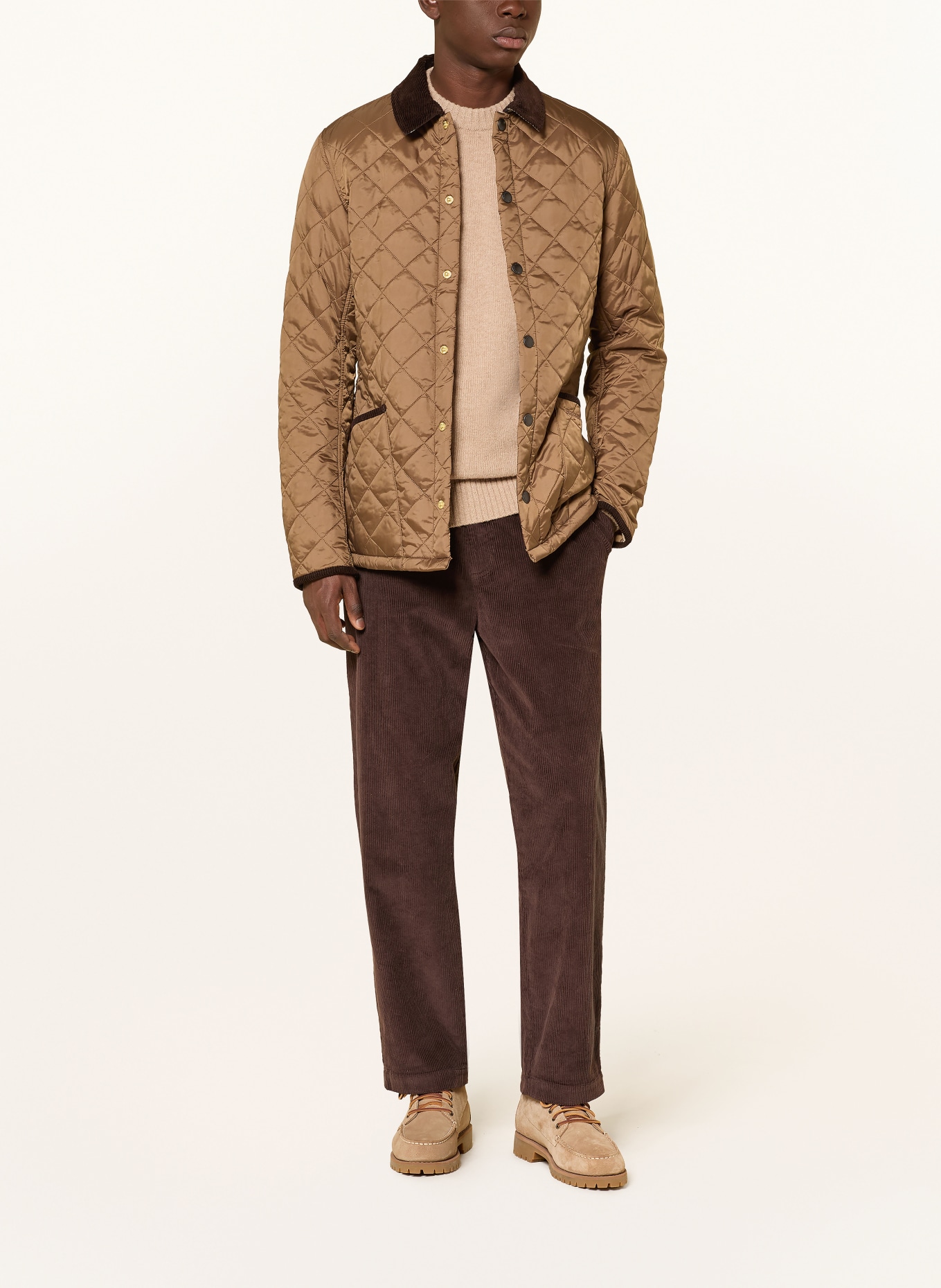 Barbour Steppjacke: HELLBRAUN / DUNKELBRAUN