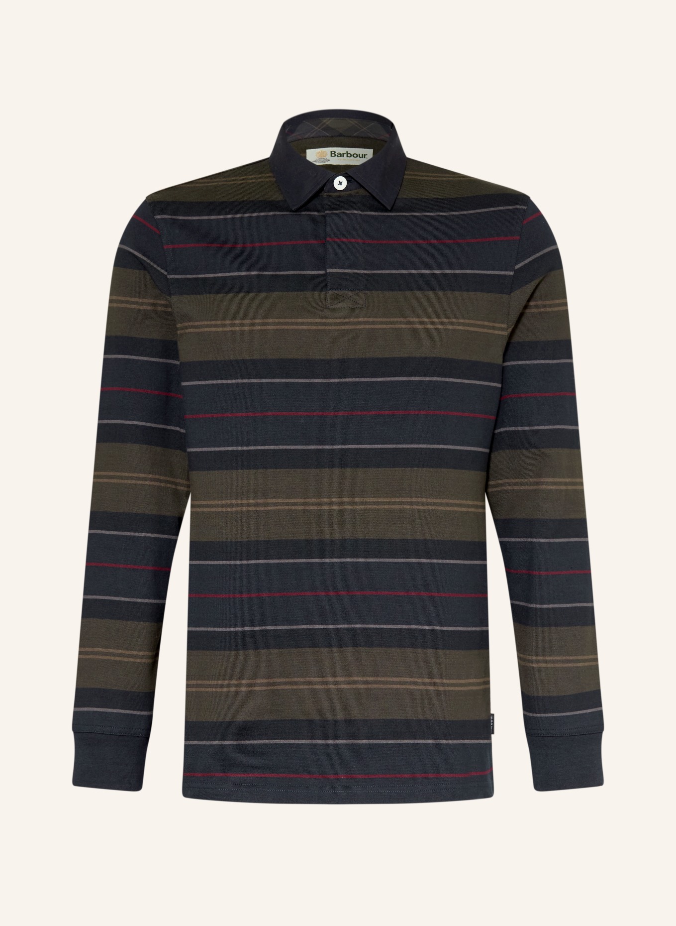 Barbour Rugbyshirt FRITH: DUNKELBLAU / DUNKELROT / KHAKI