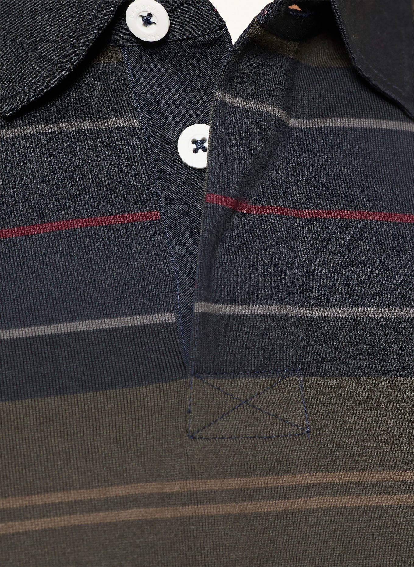 Barbour Rugbyshirt FRITH: DUNKELBLAU / DUNKELROT / KHAKI