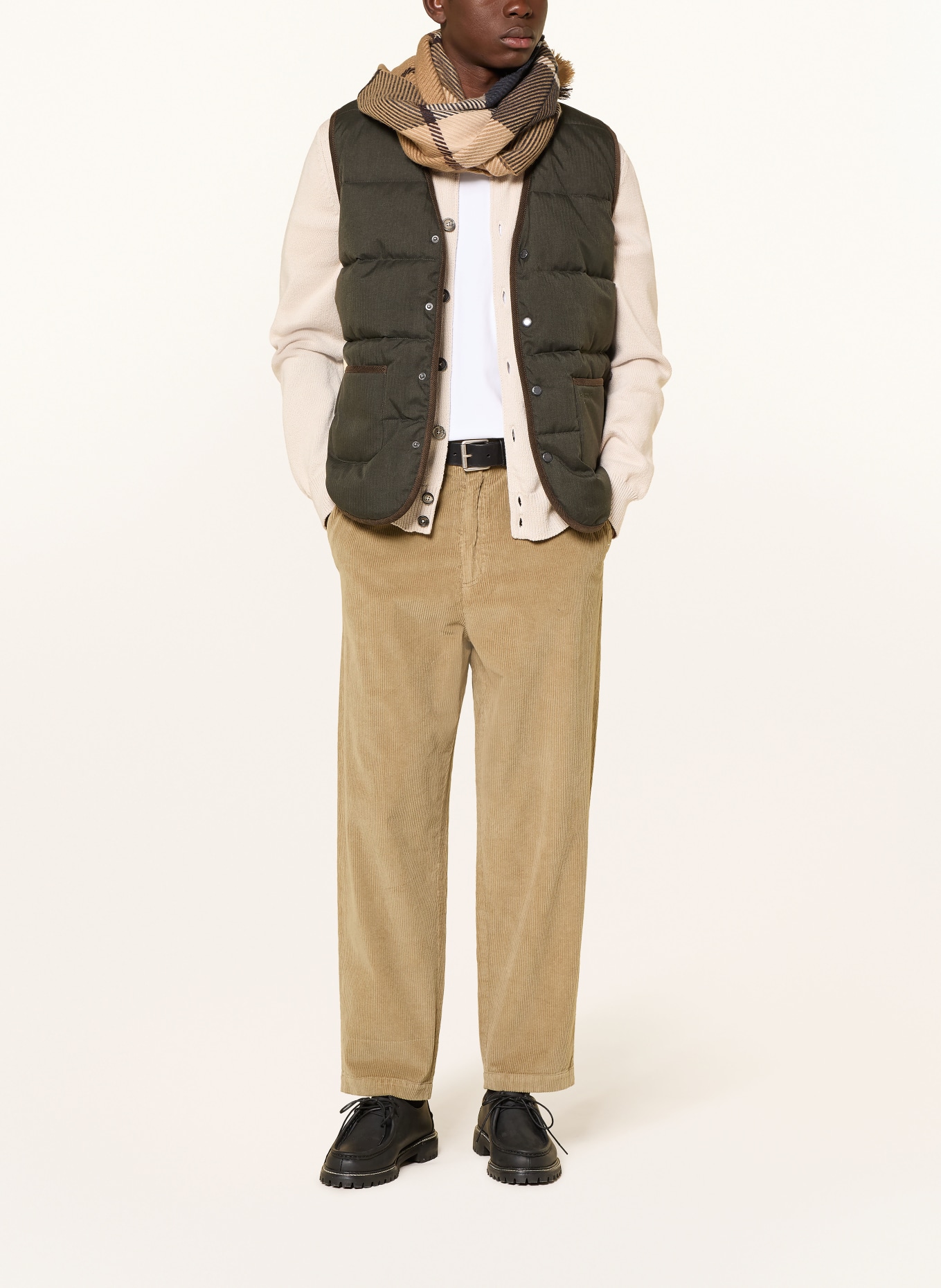 Barbour EASTHILL Quilted Vest: DARK GREEN / DARK BROWN