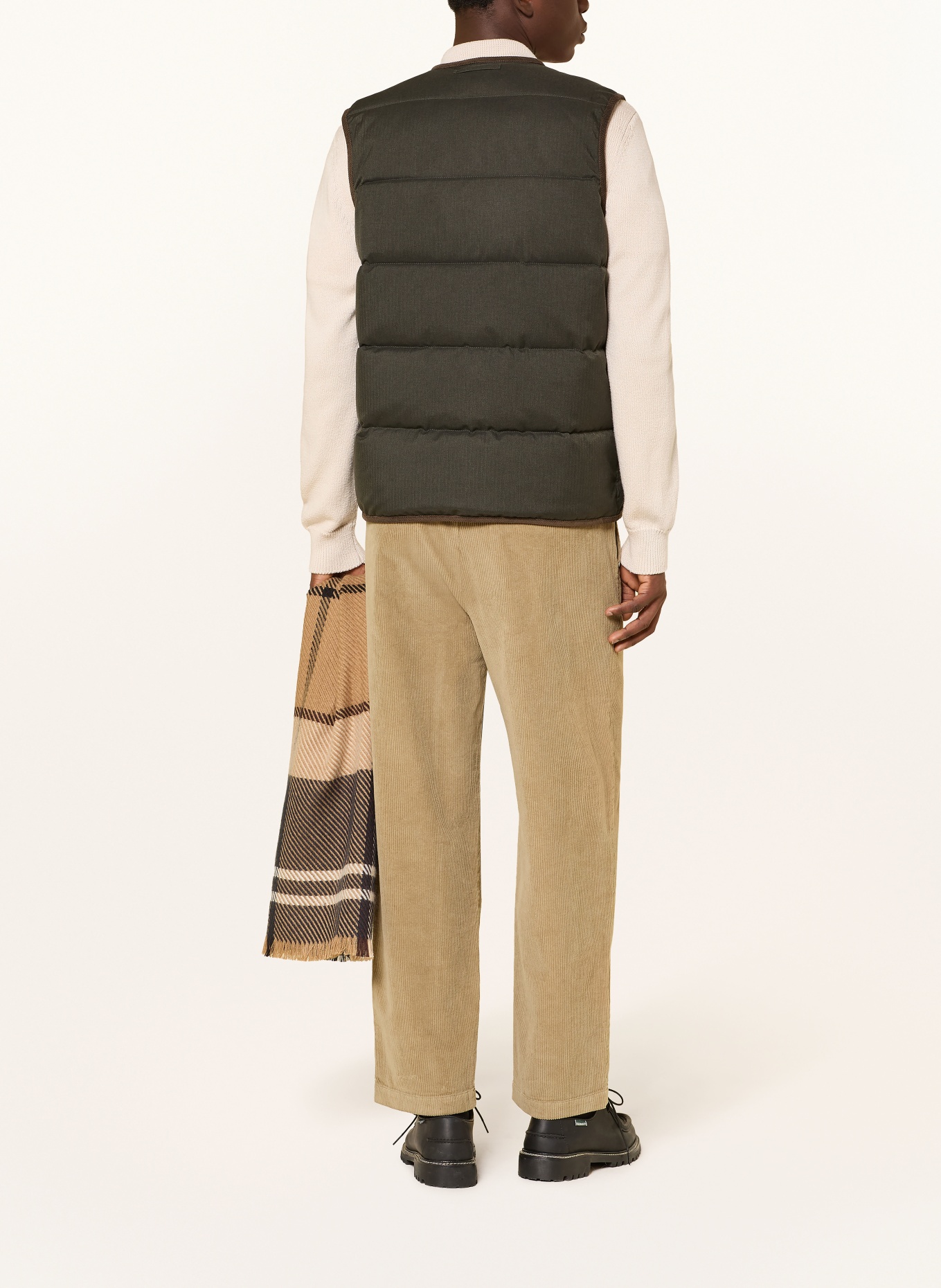 Barbour EASTHILL Quilted Vest: DARK GREEN / DARK BROWN