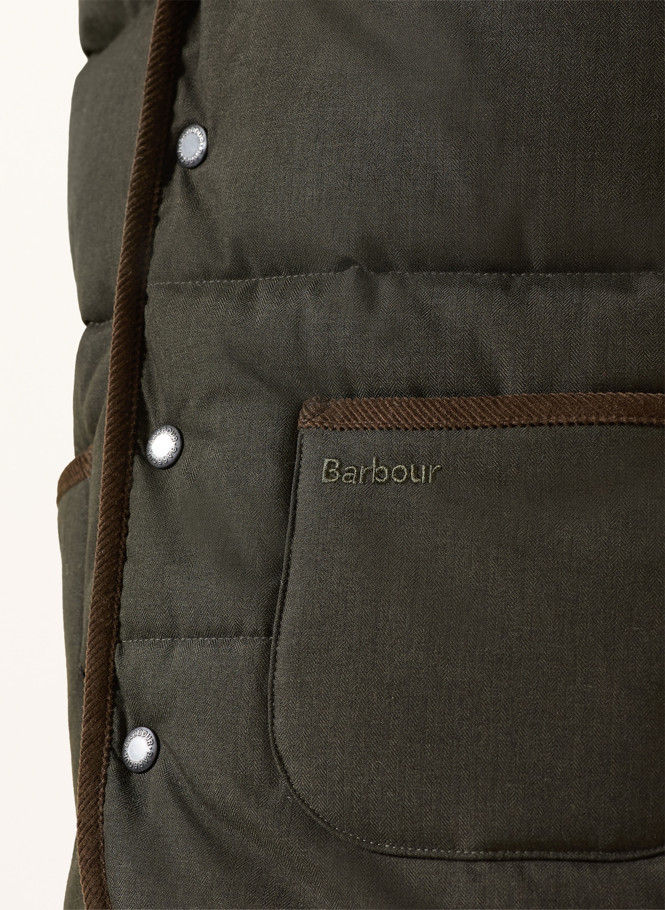 Barbour EASTHILL Quilted Vest: DARK GREEN / DARK BROWN