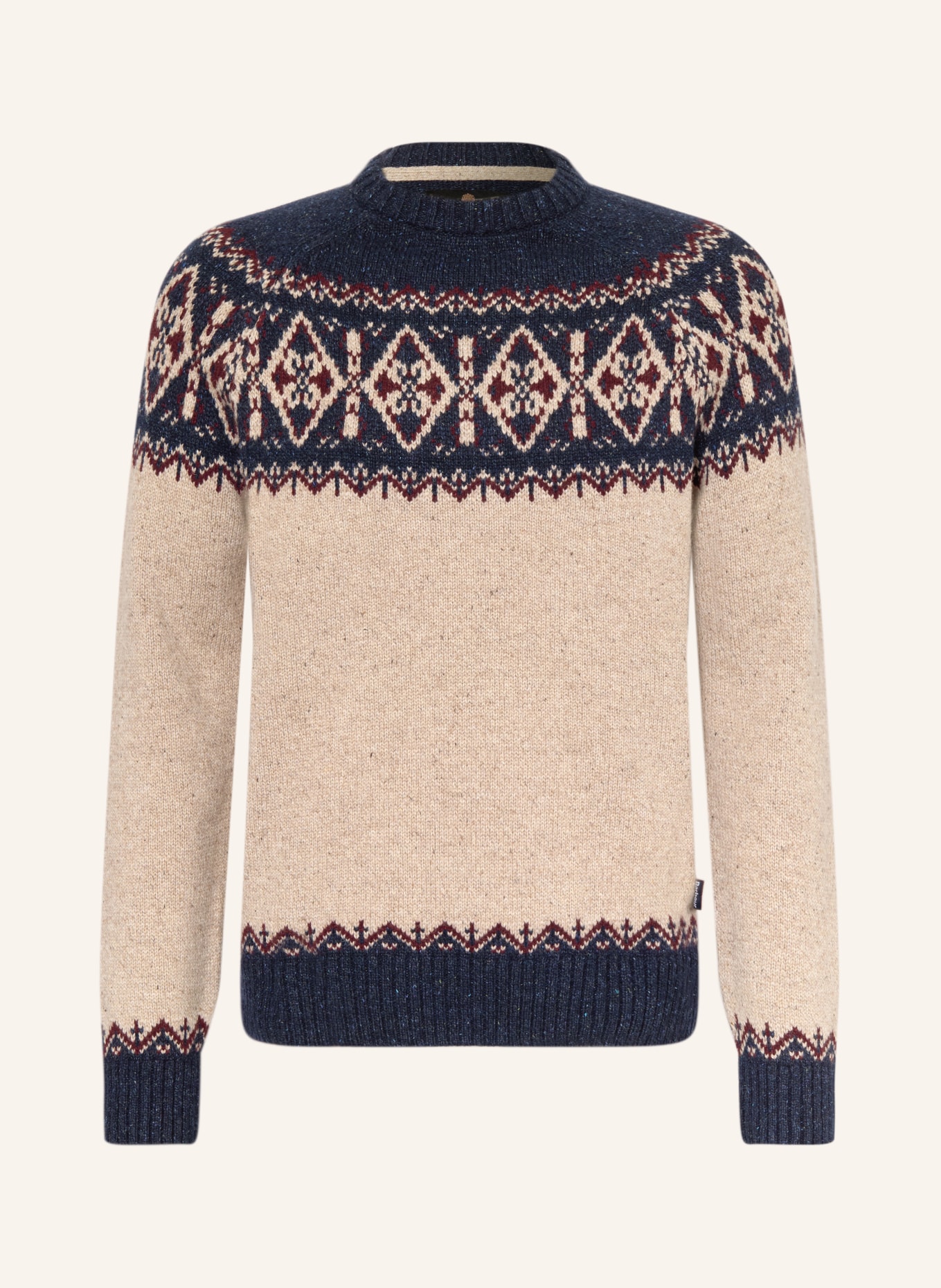 Barbour Pullover TISBURY CREW: DUNKELBLAU / CAMEL / DUNKELROT