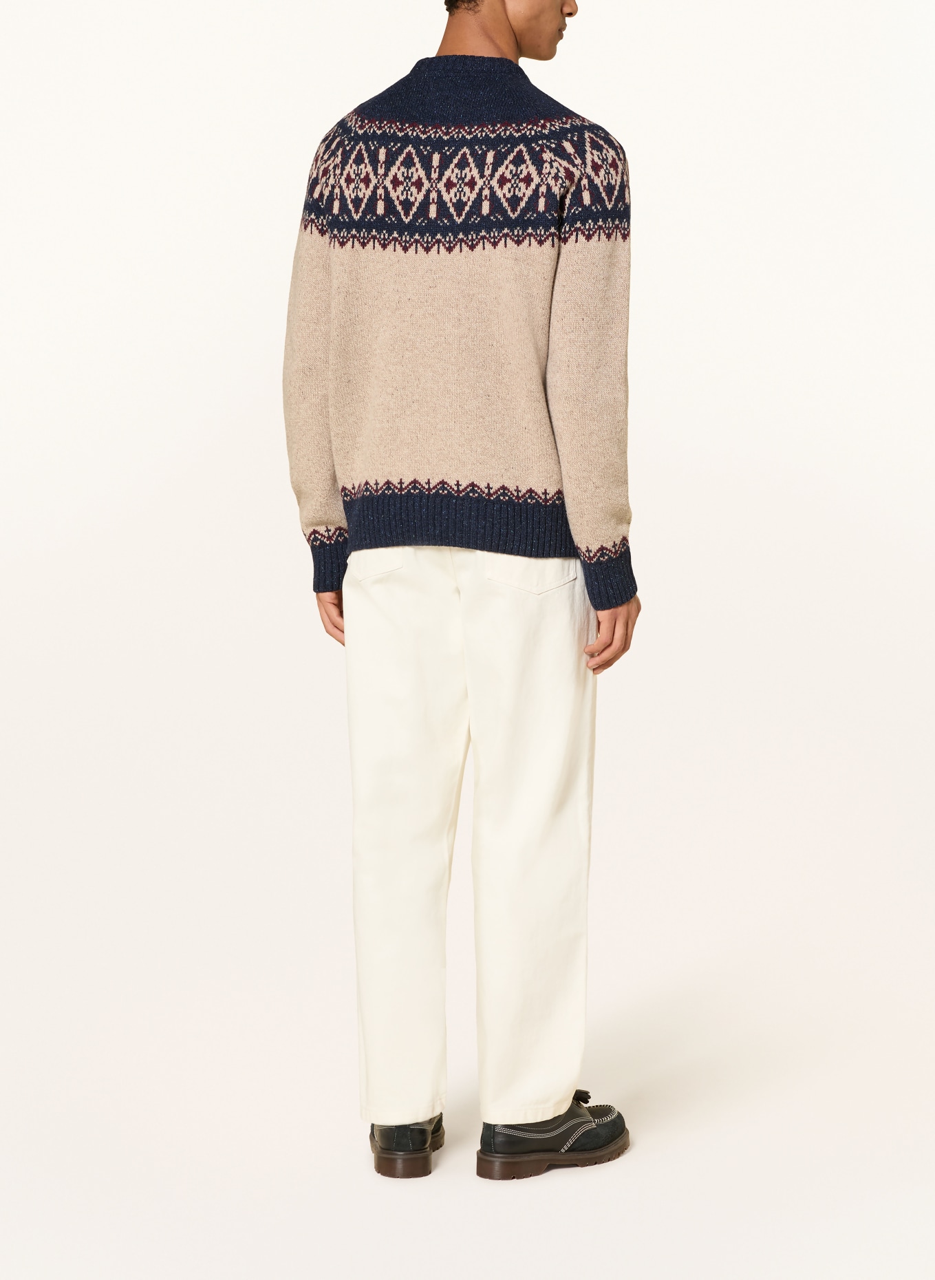 Barbour Pullover TISBURY CREW: DUNKELBLAU / CAMEL / DUNKELROT