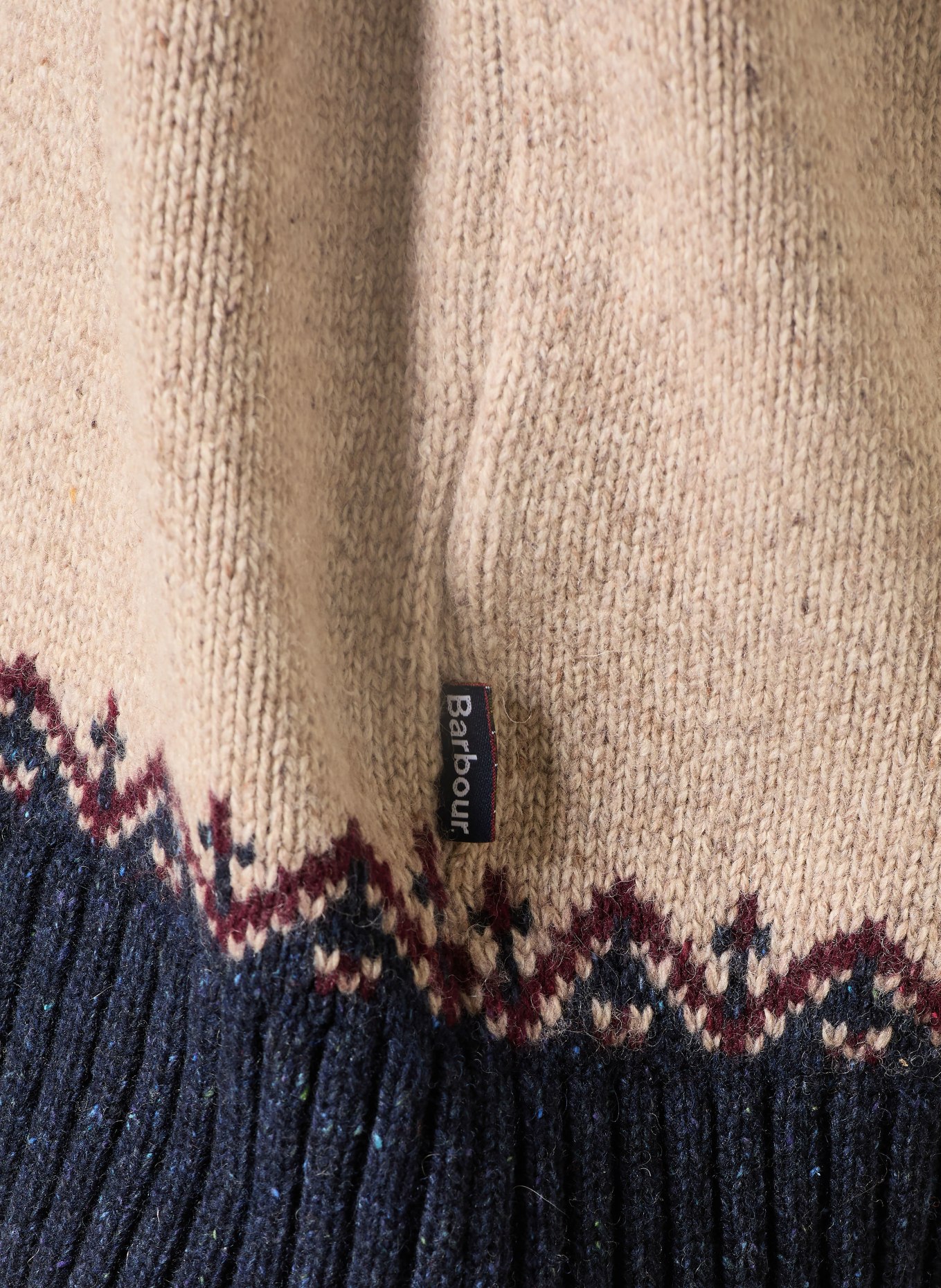 Barbour Pullover TISBURY CREW: DUNKELBLAU / CAMEL / DUNKELROT