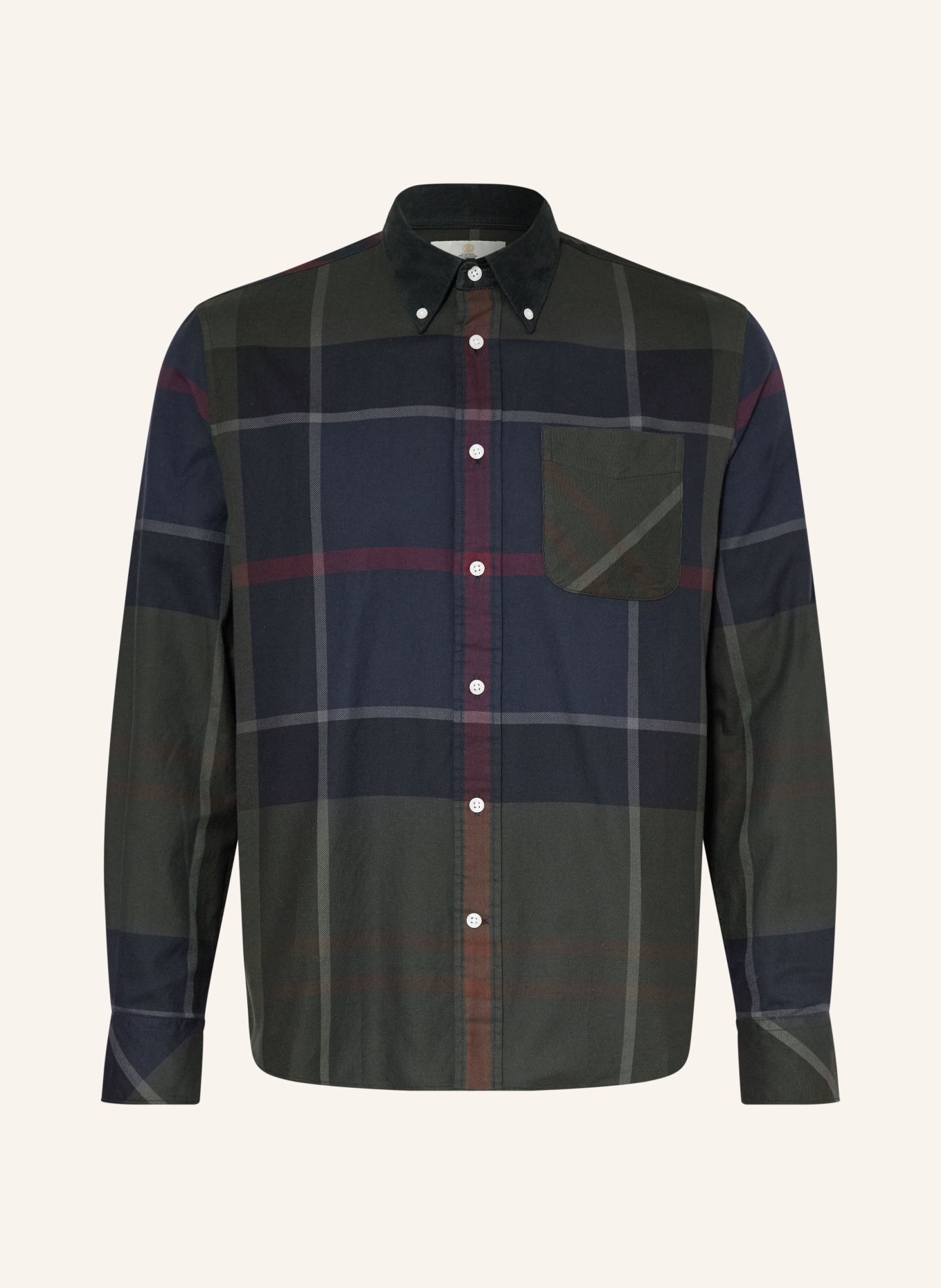 Barbour Hemd DUNOON Authentic Fit: DUNKELGRÜN / DUNKELROT / DUNKELBLAU