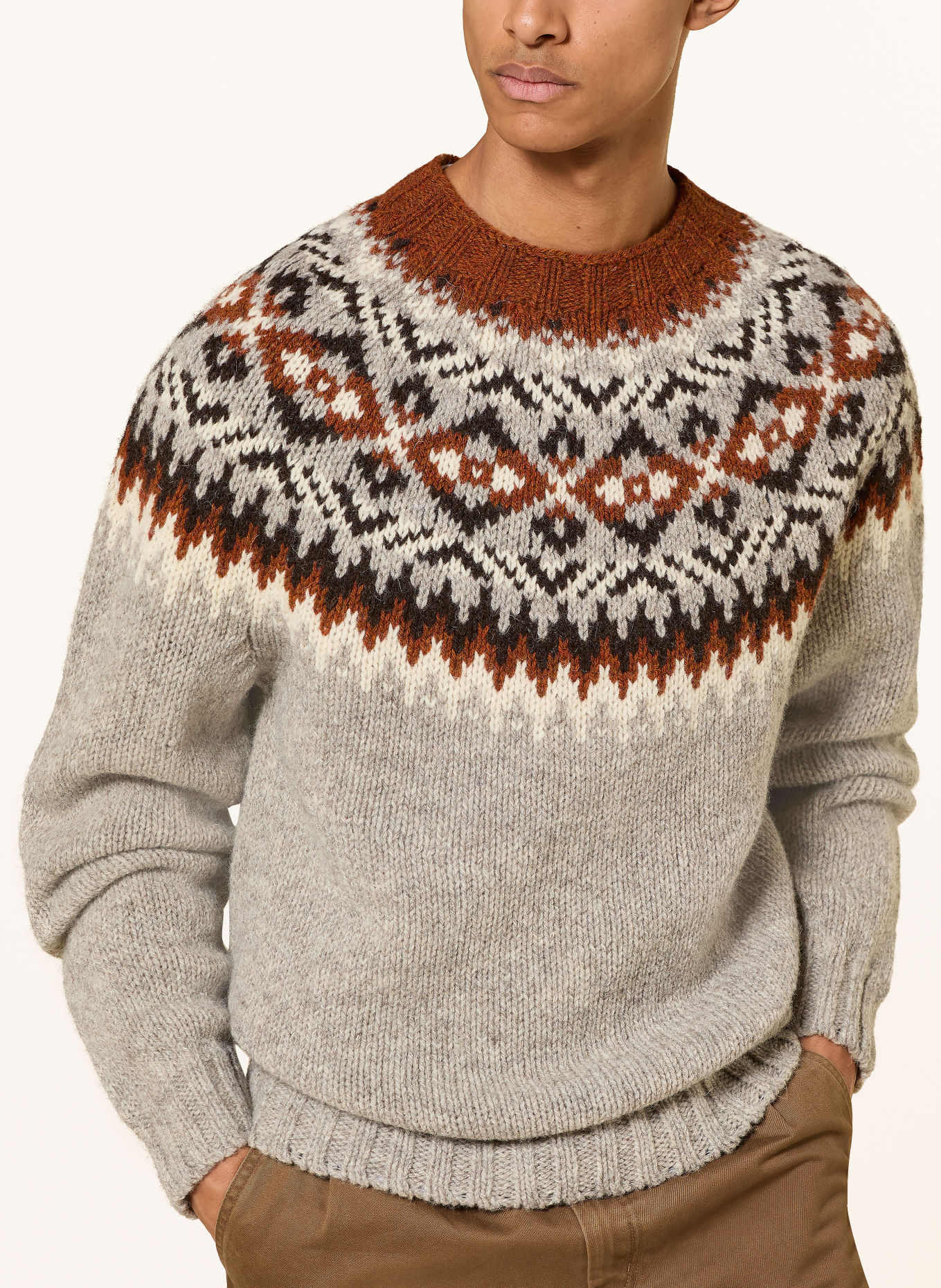 Barbour Pullover: GRAU / DUNKELBRAUN / BRAUN
