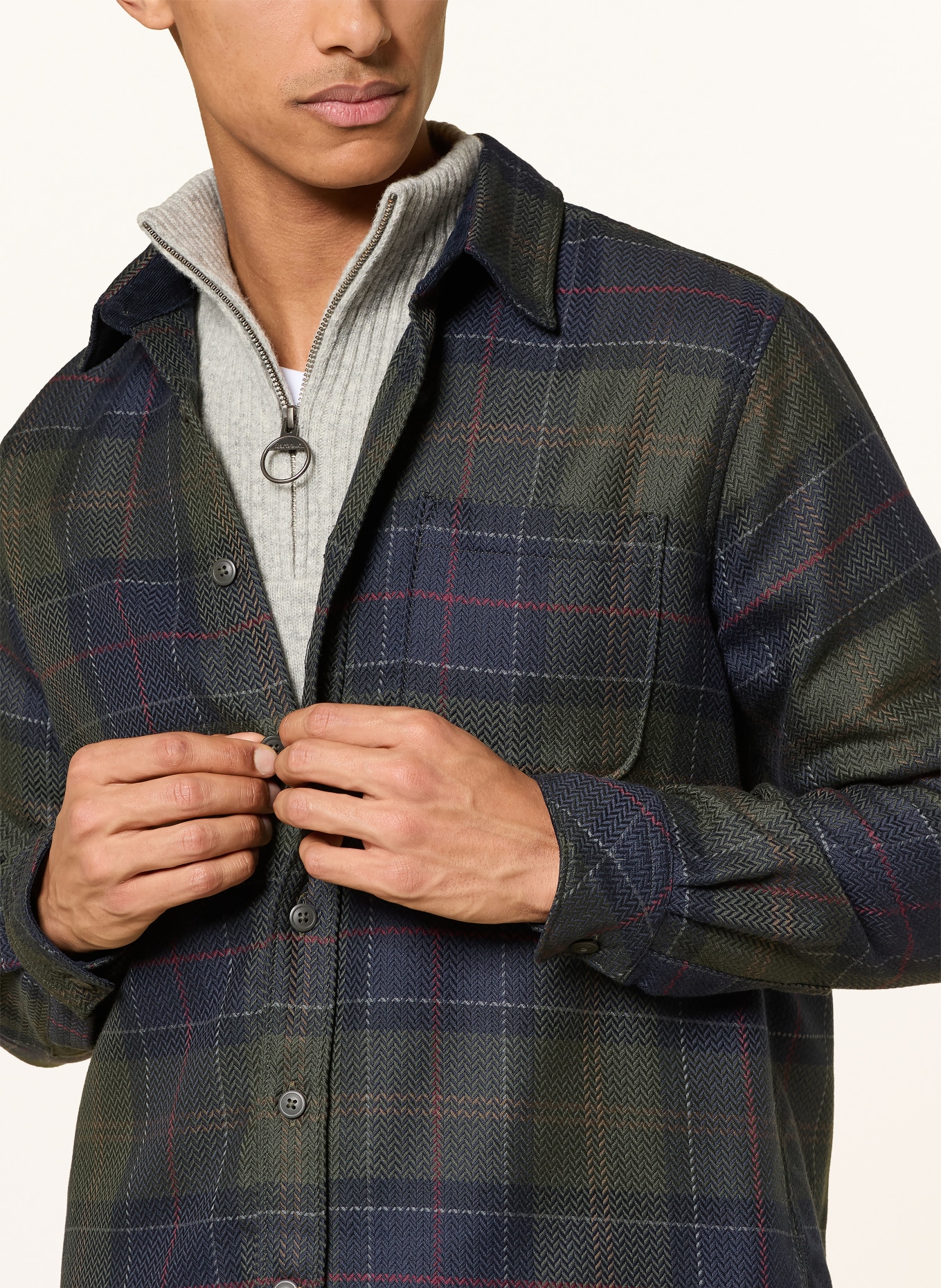 Barbour Relaxed-Fit Shirt: DARK GREEN / DARK BLUE