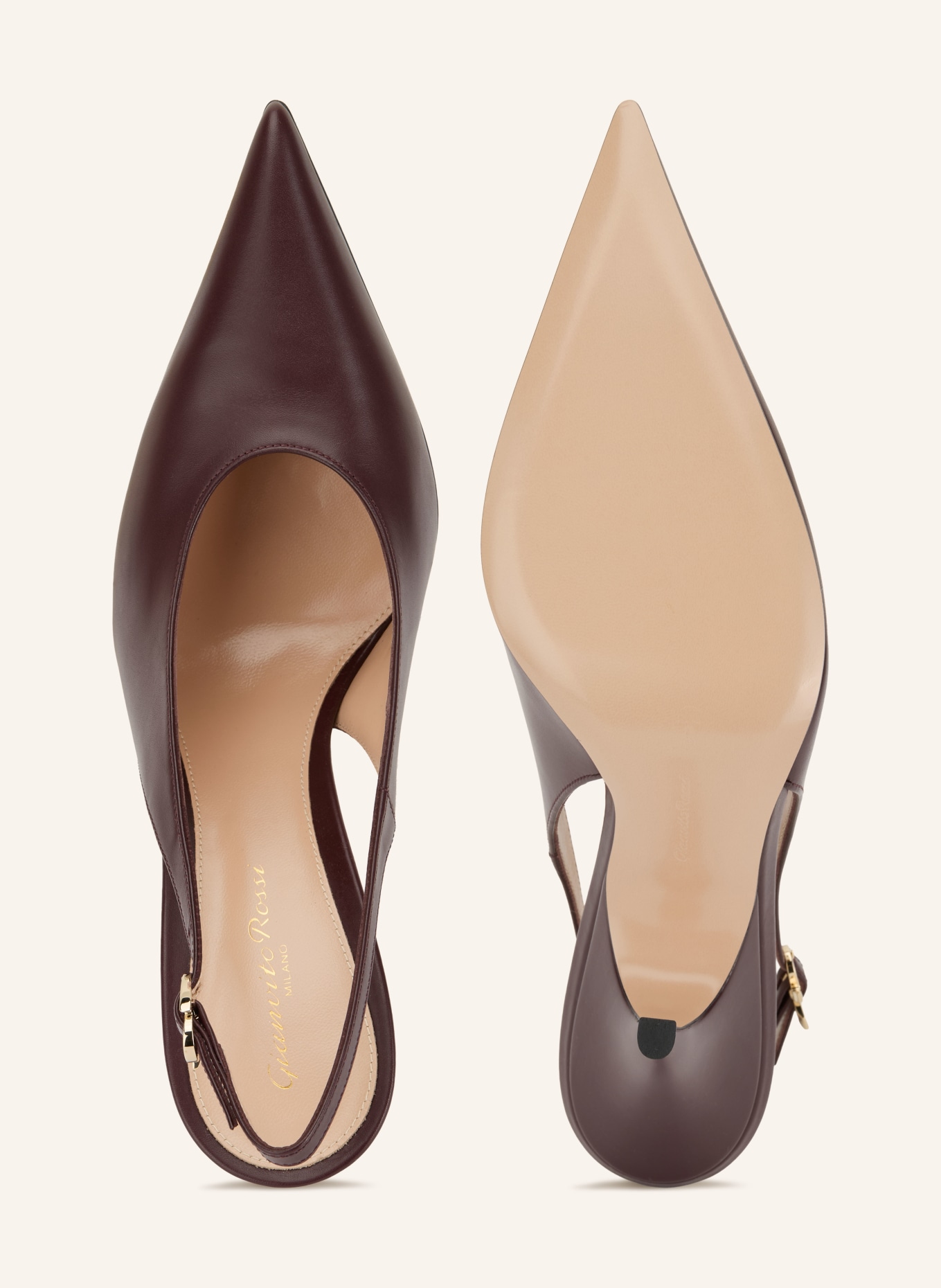 Gianvito Rossi Slingpumps SOFIA: DUNKELBRAUN / GOLD