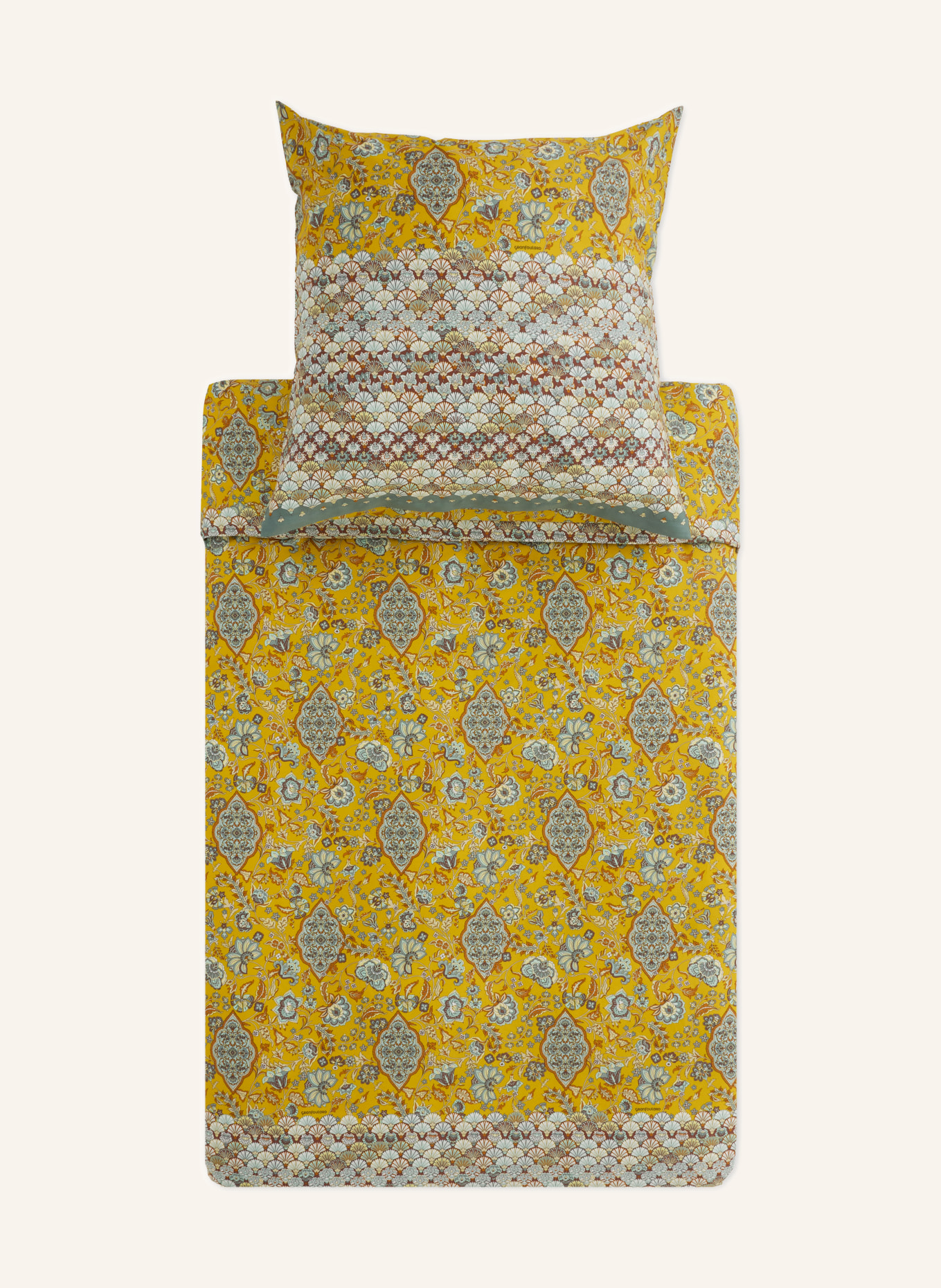 bassetti Bettwäsche TIGULLIO: GELB / BRAUN / BLAUGRAU