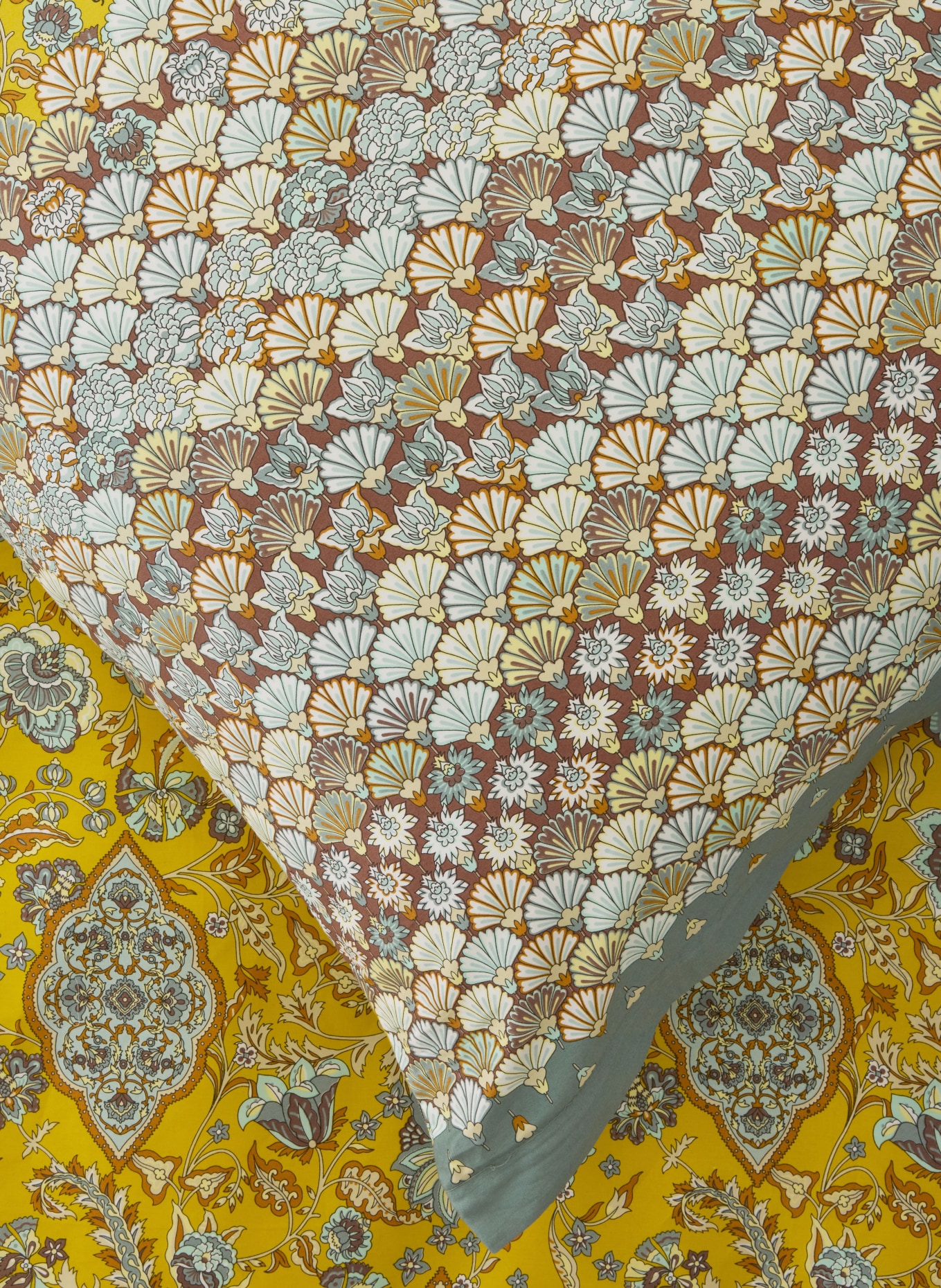 bassetti Bettwäsche TIGULLIO: GELB / BRAUN / BLAUGRAU