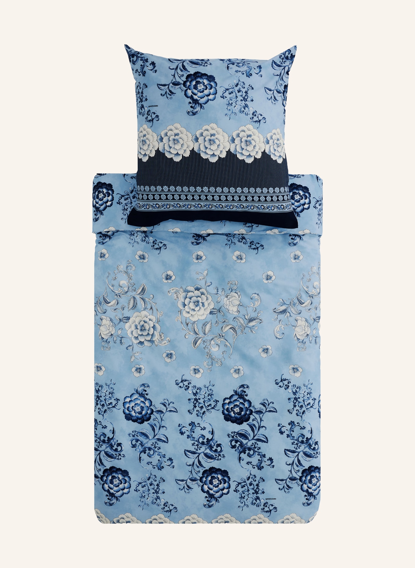 bassetti Linge de lit PARAGGI: BLEU CLAIR / BLEU FONCÉ / NOIR