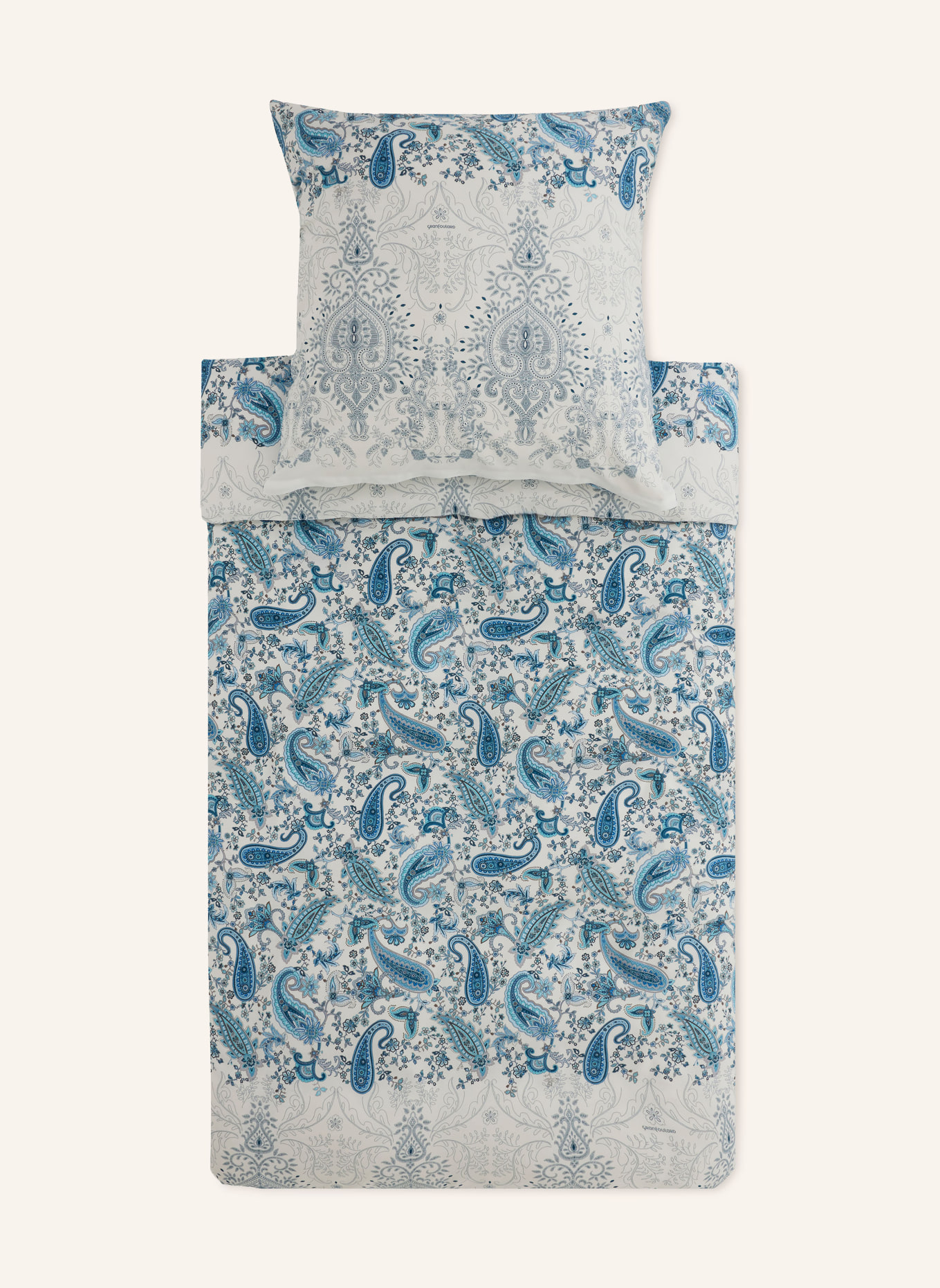 bassetti Bettwäsche MONNALISA: WEISS / HELLBLAU / DUNKELBLAU