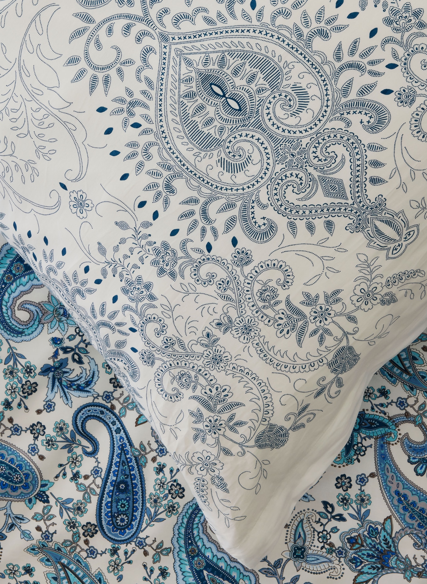 bassetti Bettwäsche MONNALISA: WEISS / HELLBLAU / DUNKELBLAU