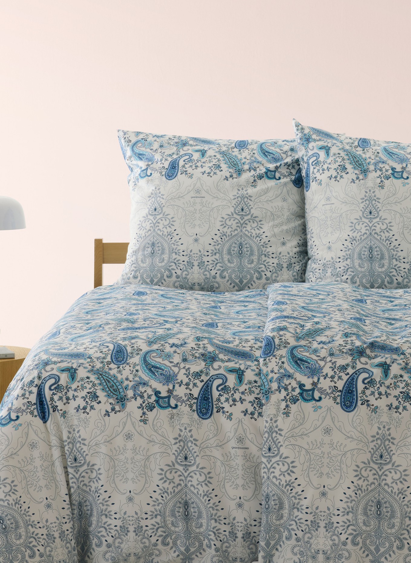 bassetti Bettwäsche MONNALISA: WEISS / HELLBLAU / DUNKELBLAU