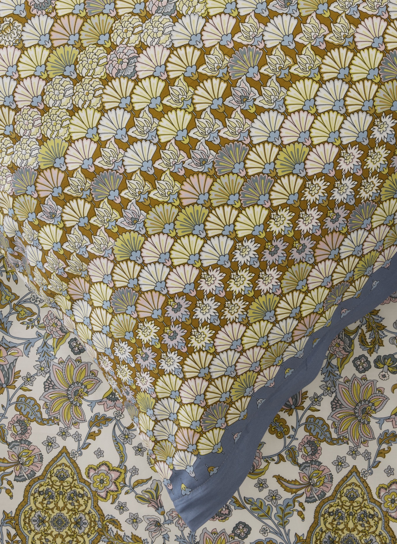 bassetti Pościel TIGULLIO: KREMOWY / SZARONIEBIESKI / JASNOZIELONY