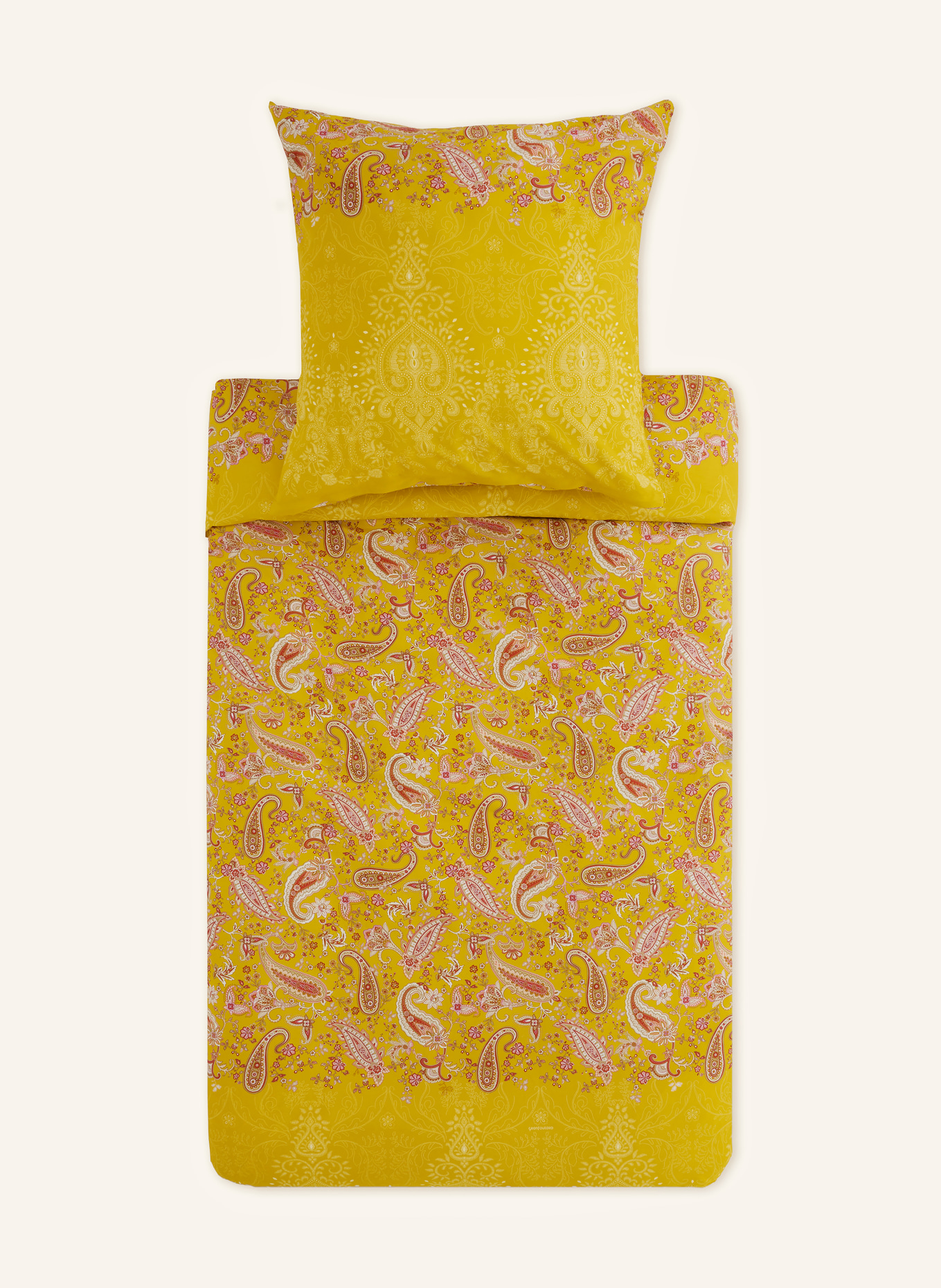 bassetti Pościel MONNALISA: CIEMNOŻÓŁTY / KREMOWY / CZERWONY