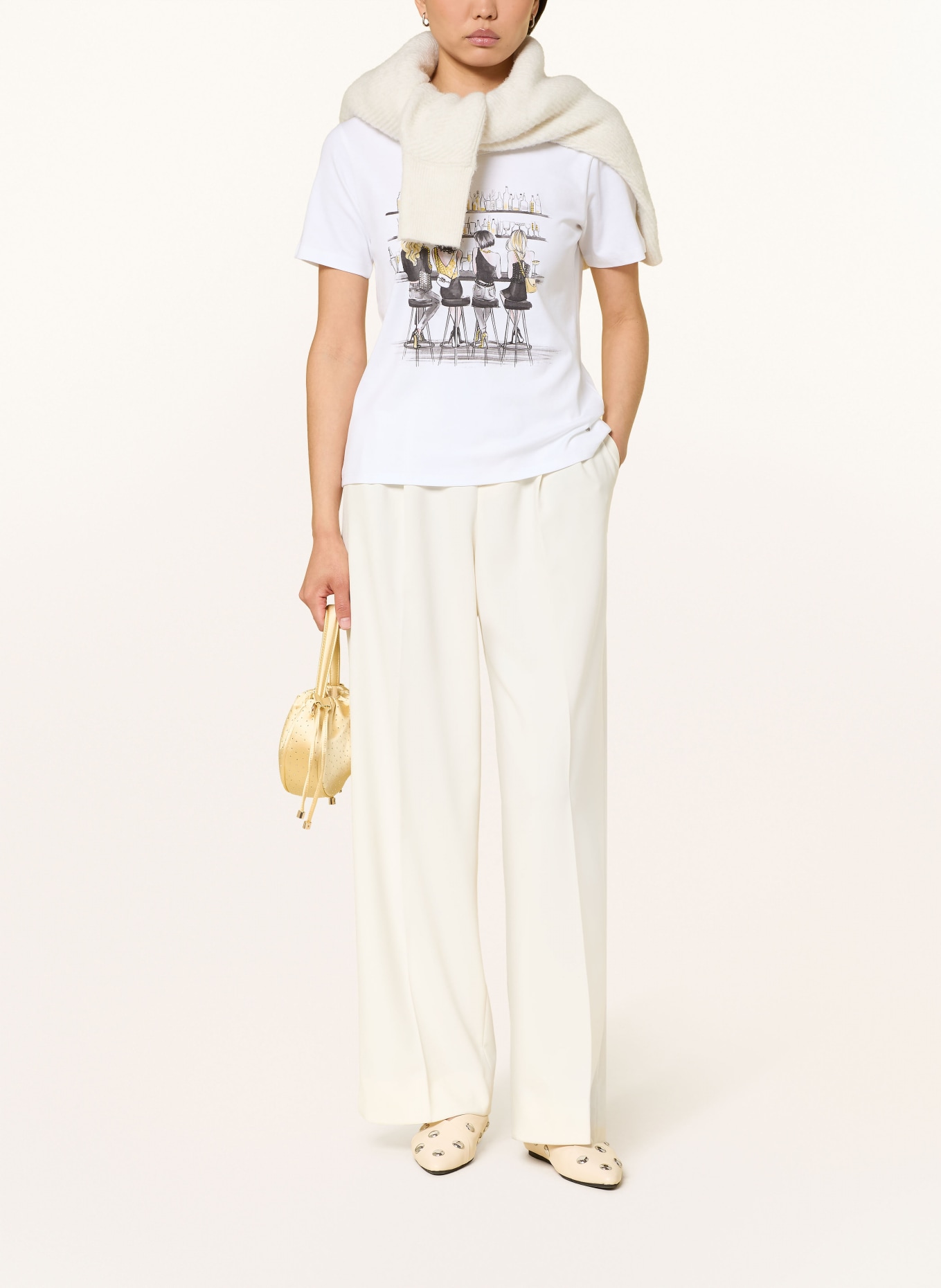 monari T-shirt orné de strass: BLANC