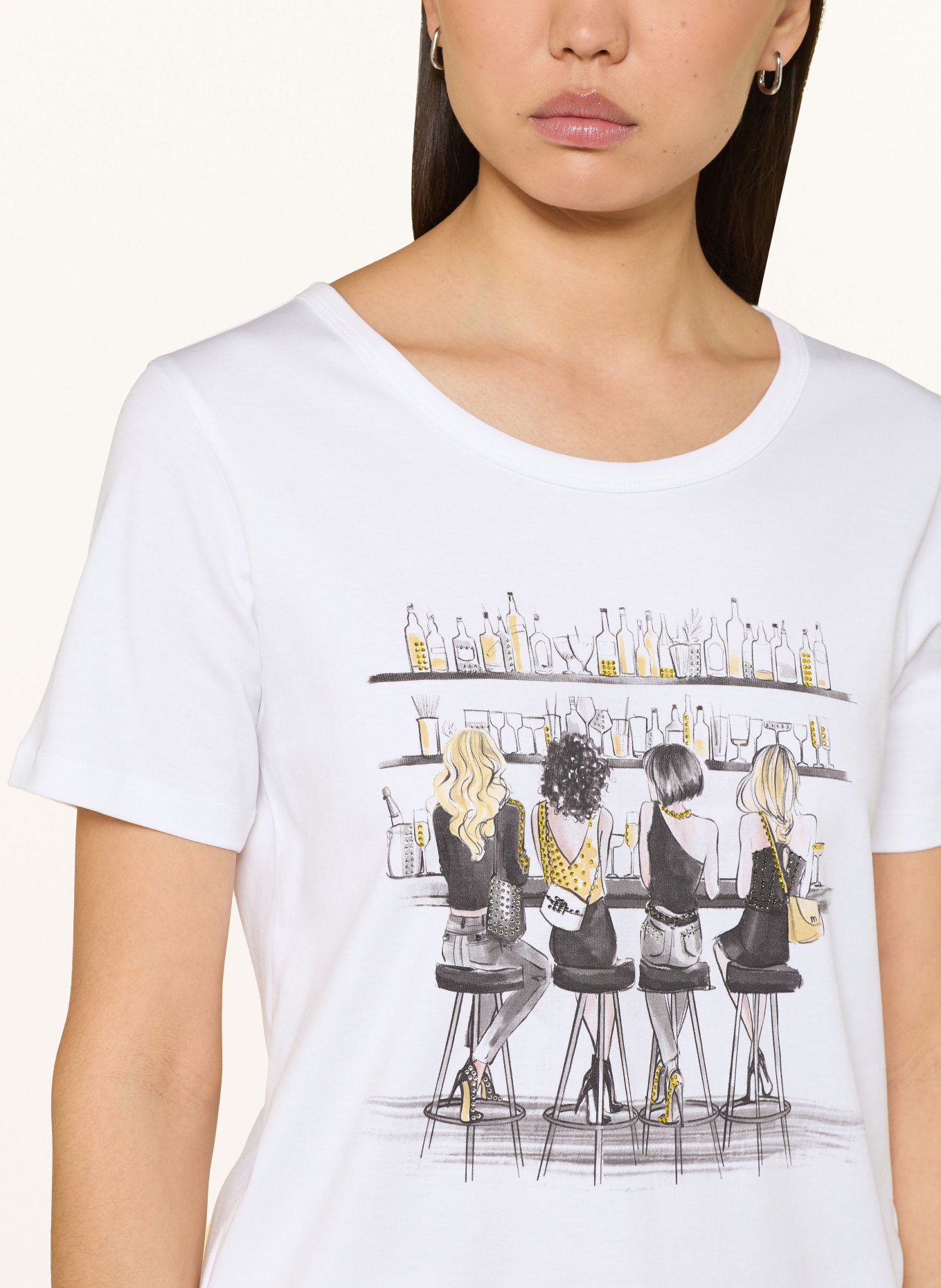 monari T-shirt orné de strass: BLANC