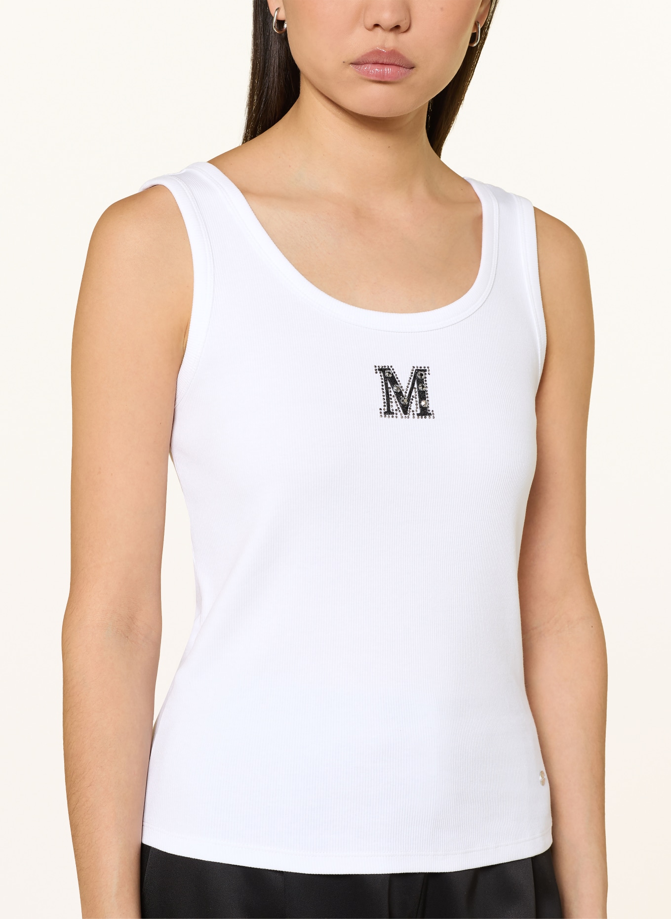 monari Haut orné de pierres précieuses: BLANC