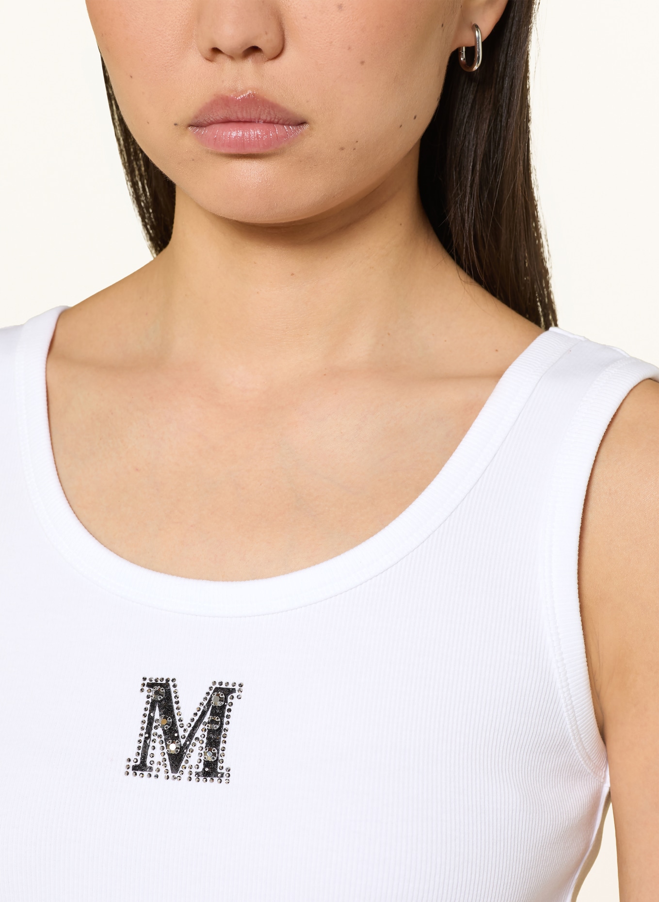 monari Haut orné de pierres précieuses: BLANC