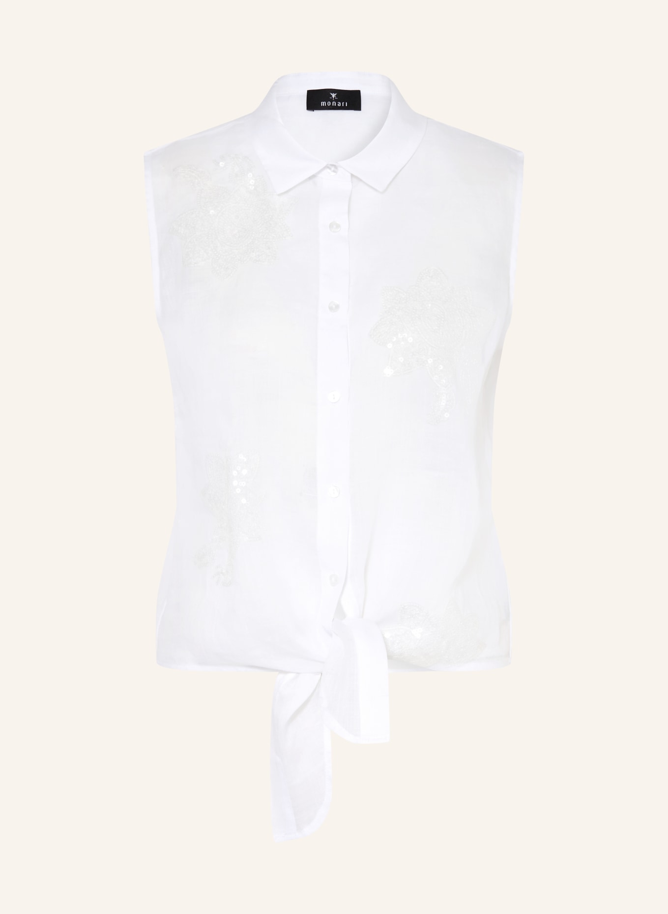 monari Haut chemisier à paillettes: BLANC
