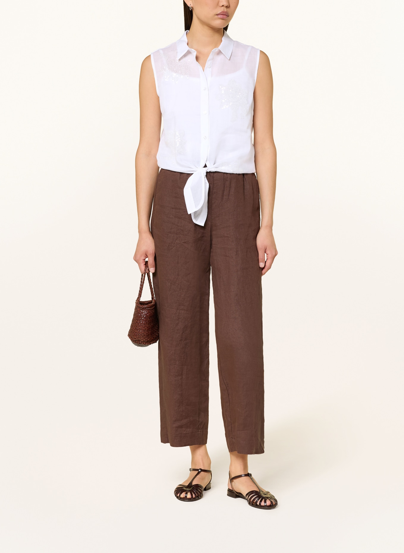 monari Haut chemisier à paillettes: BLANC