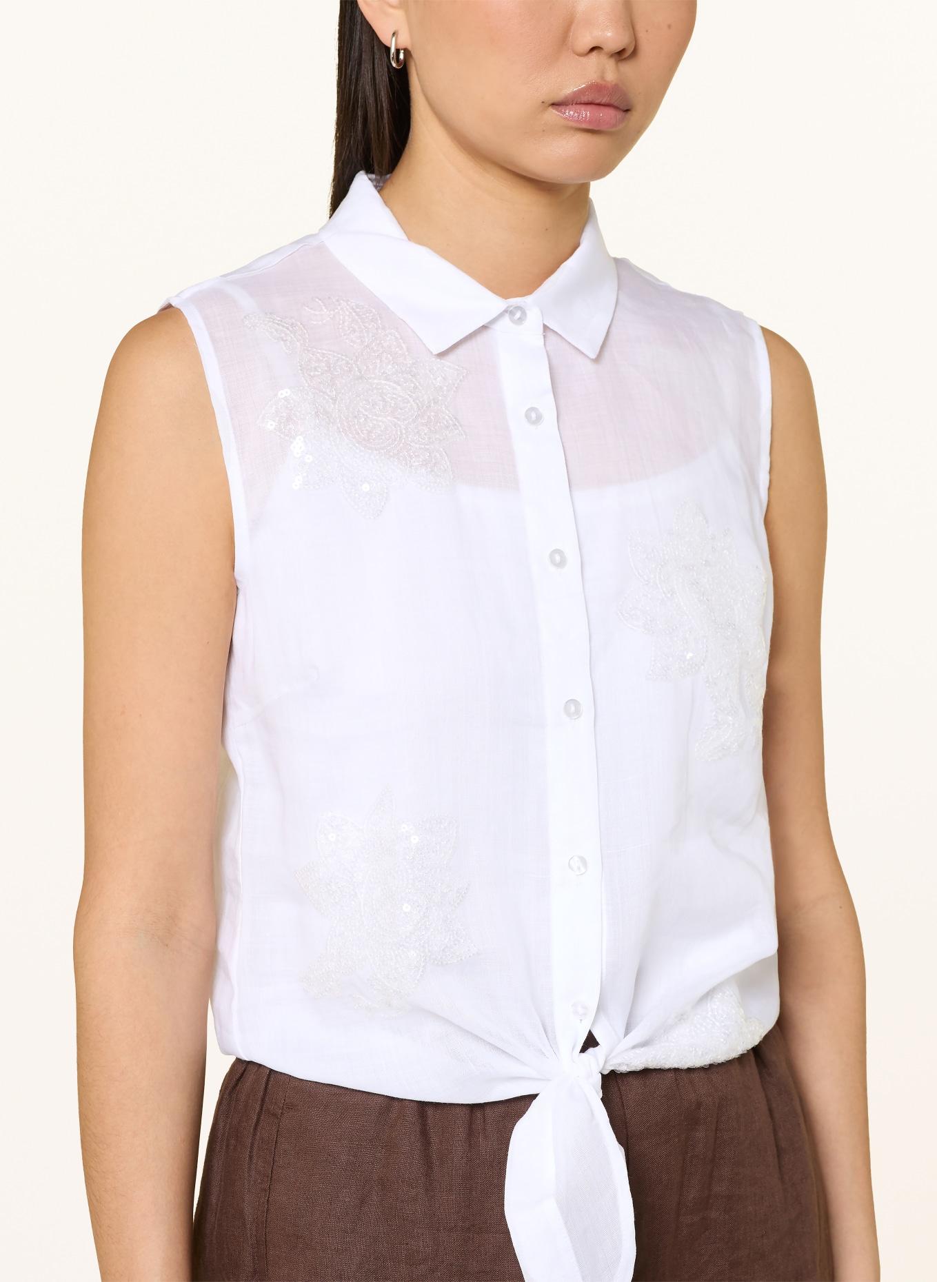 monari Haut chemisier à paillettes: BLANC