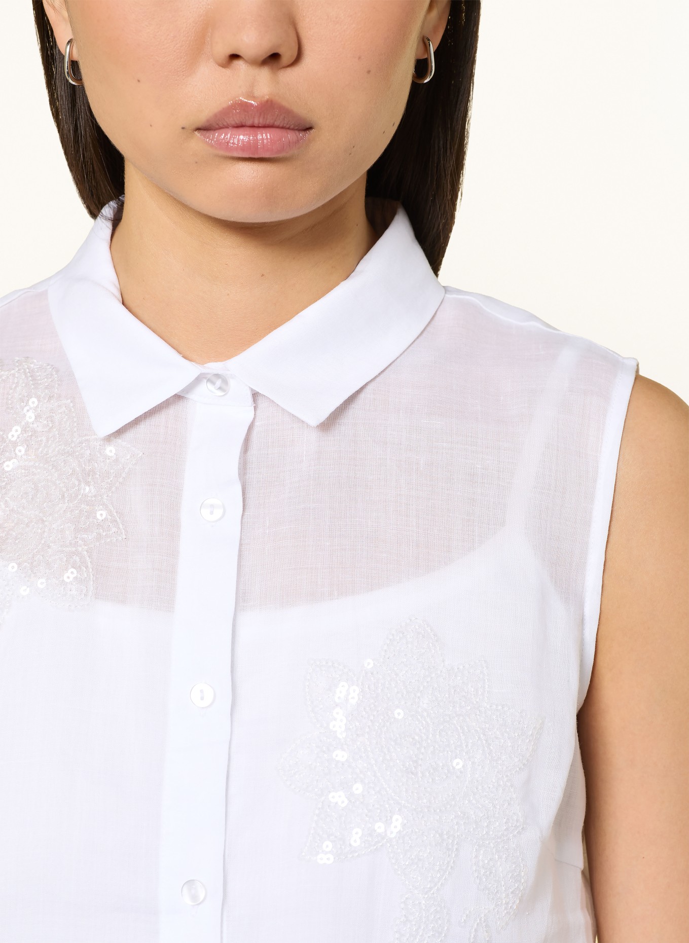 monari Haut chemisier à paillettes: BLANC