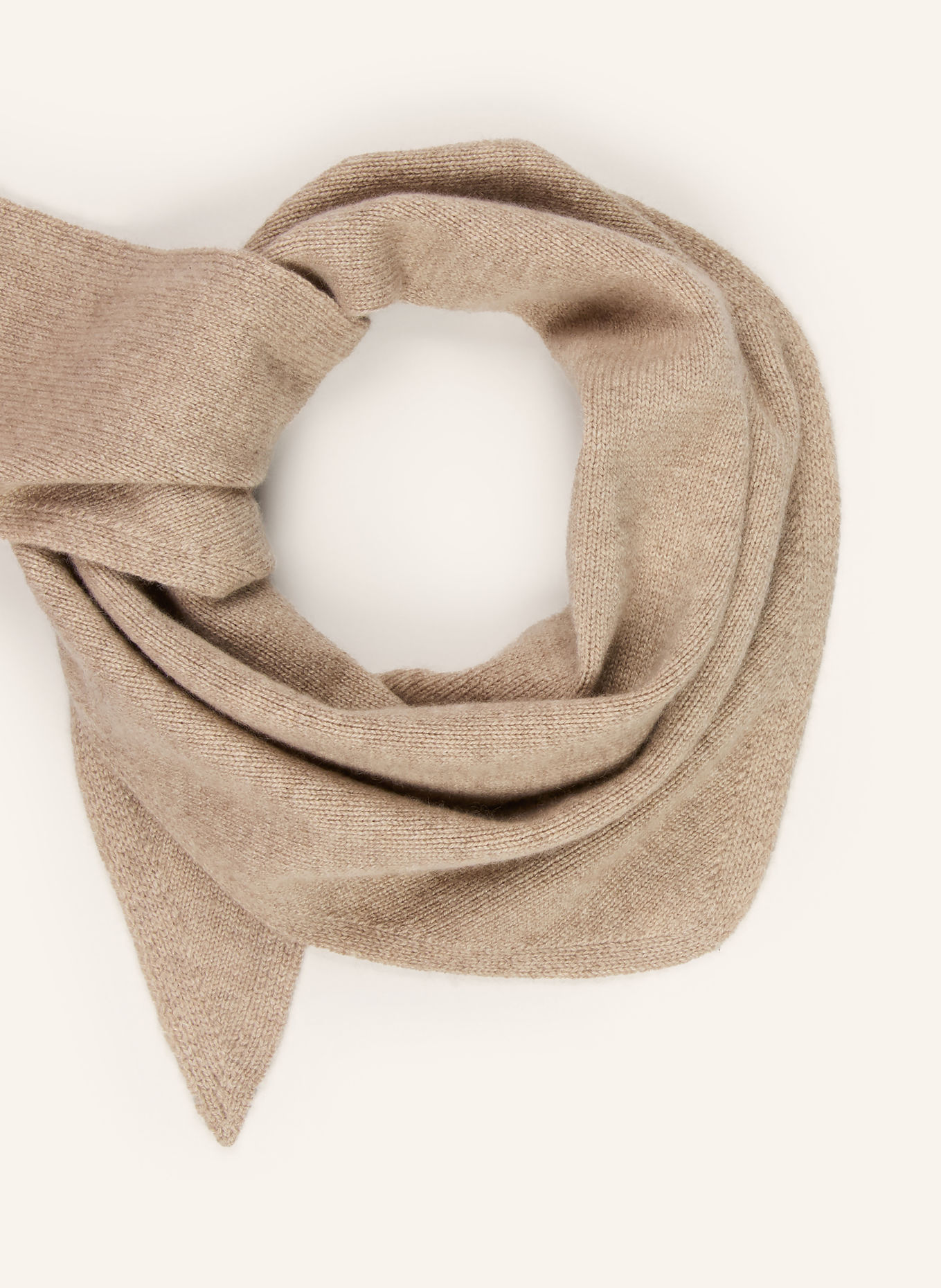 MRS & HUGS Driehoekige sjaal van kasjmier: BEIGE