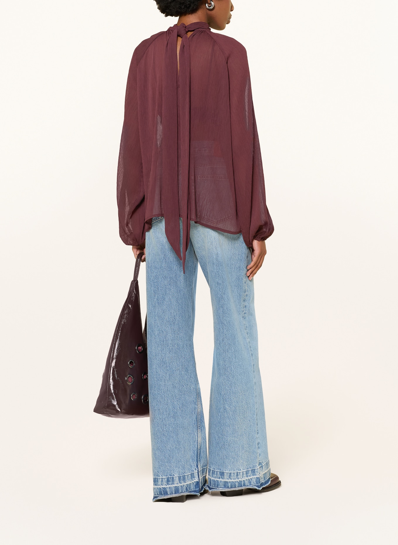 MRS & HUGS Bow-tie blouse: DARK RED