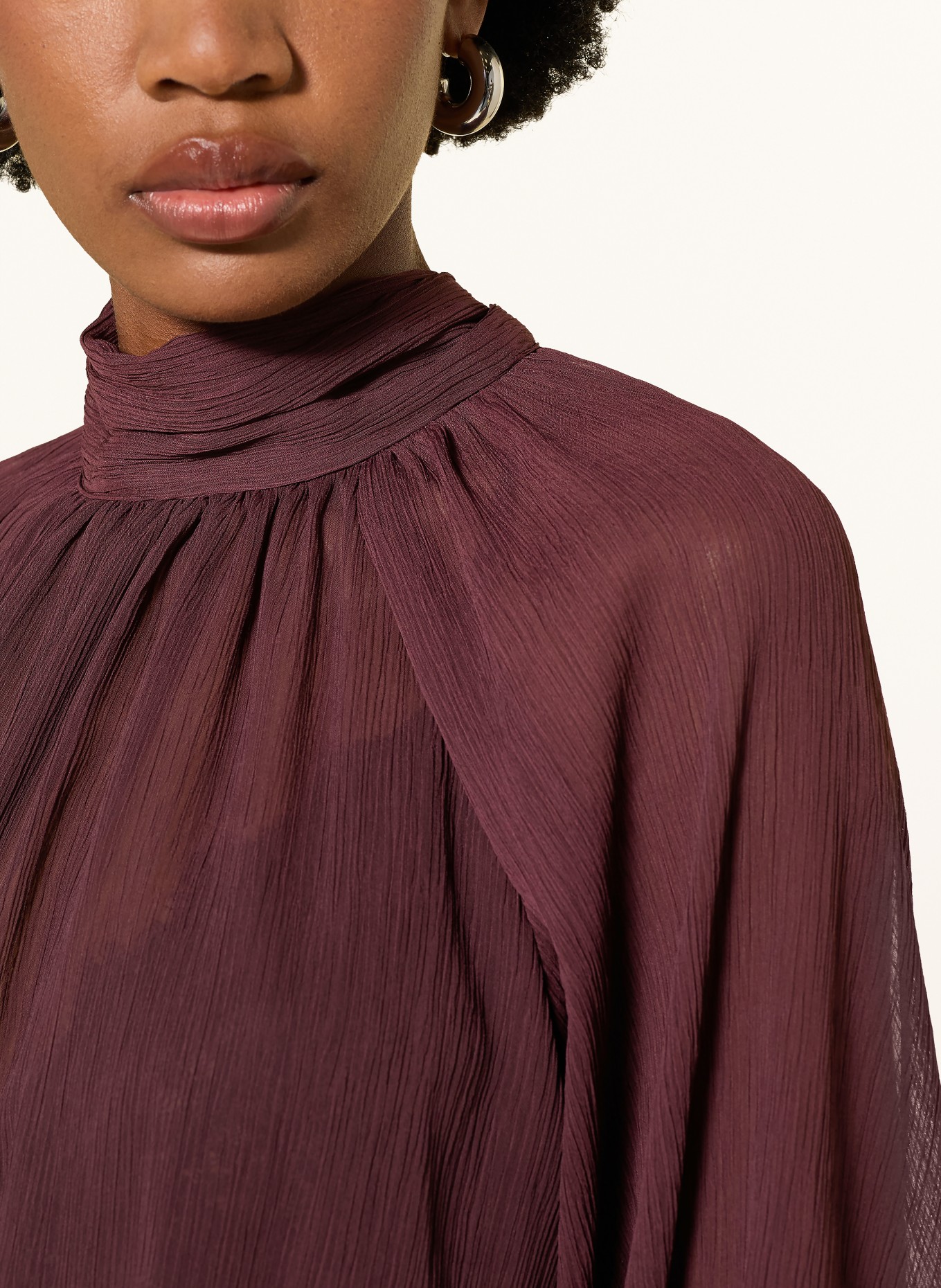 MRS & HUGS Bow-tie blouse: DARK RED