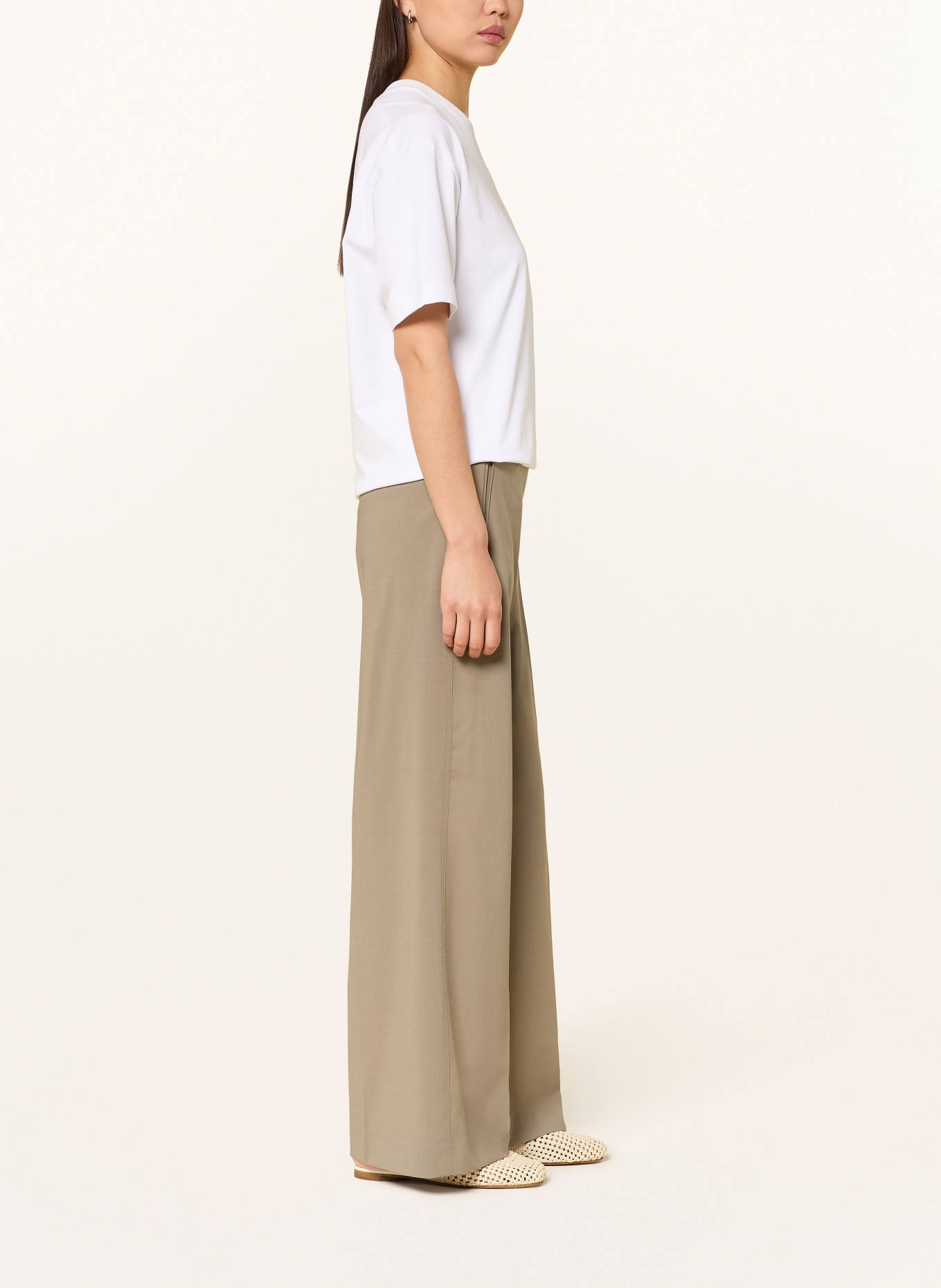 Marc O'Polo Spodnie z marszczeniami: KHAKI