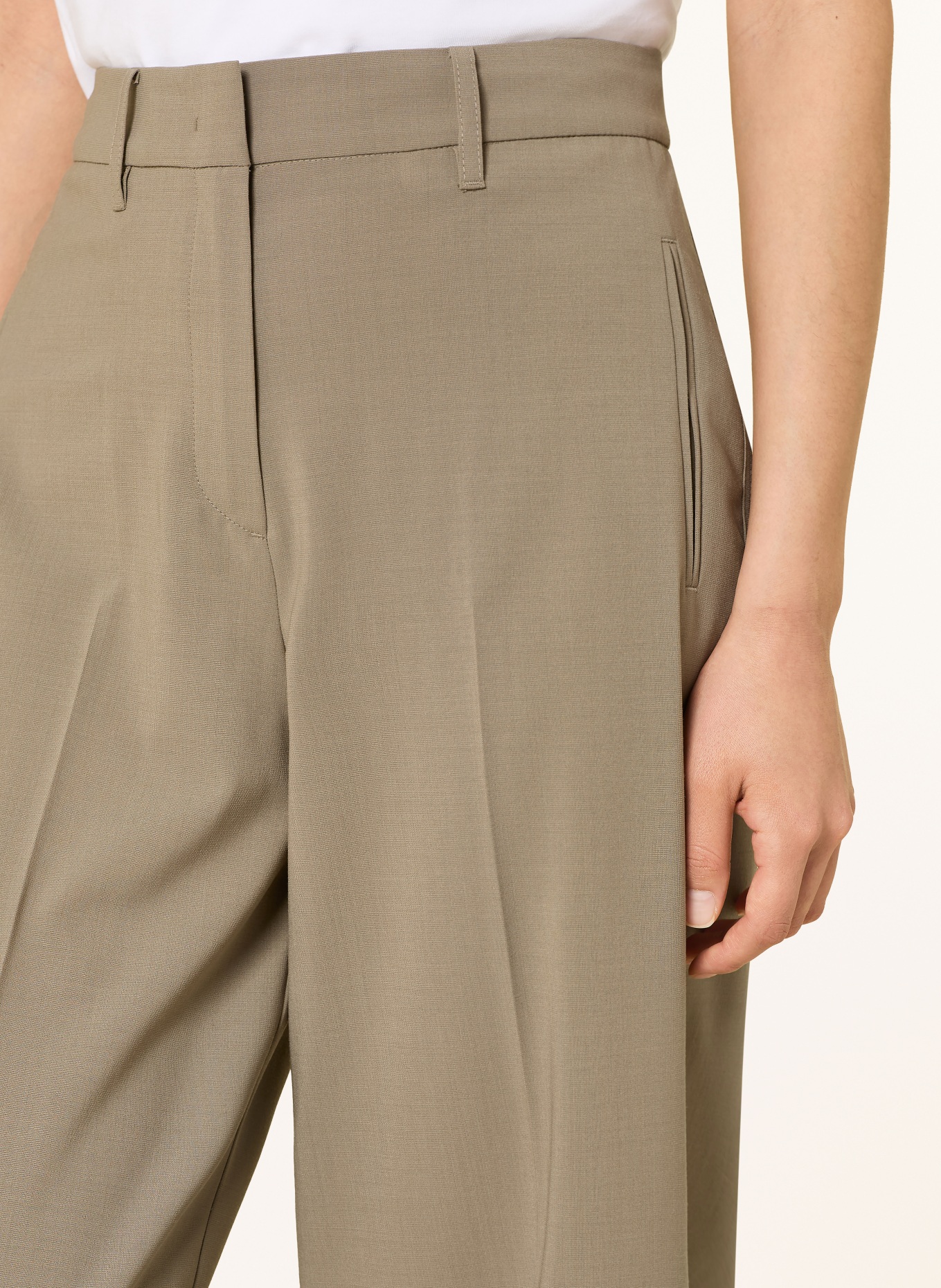 Marc O'Polo Spodnie z marszczeniami: KHAKI