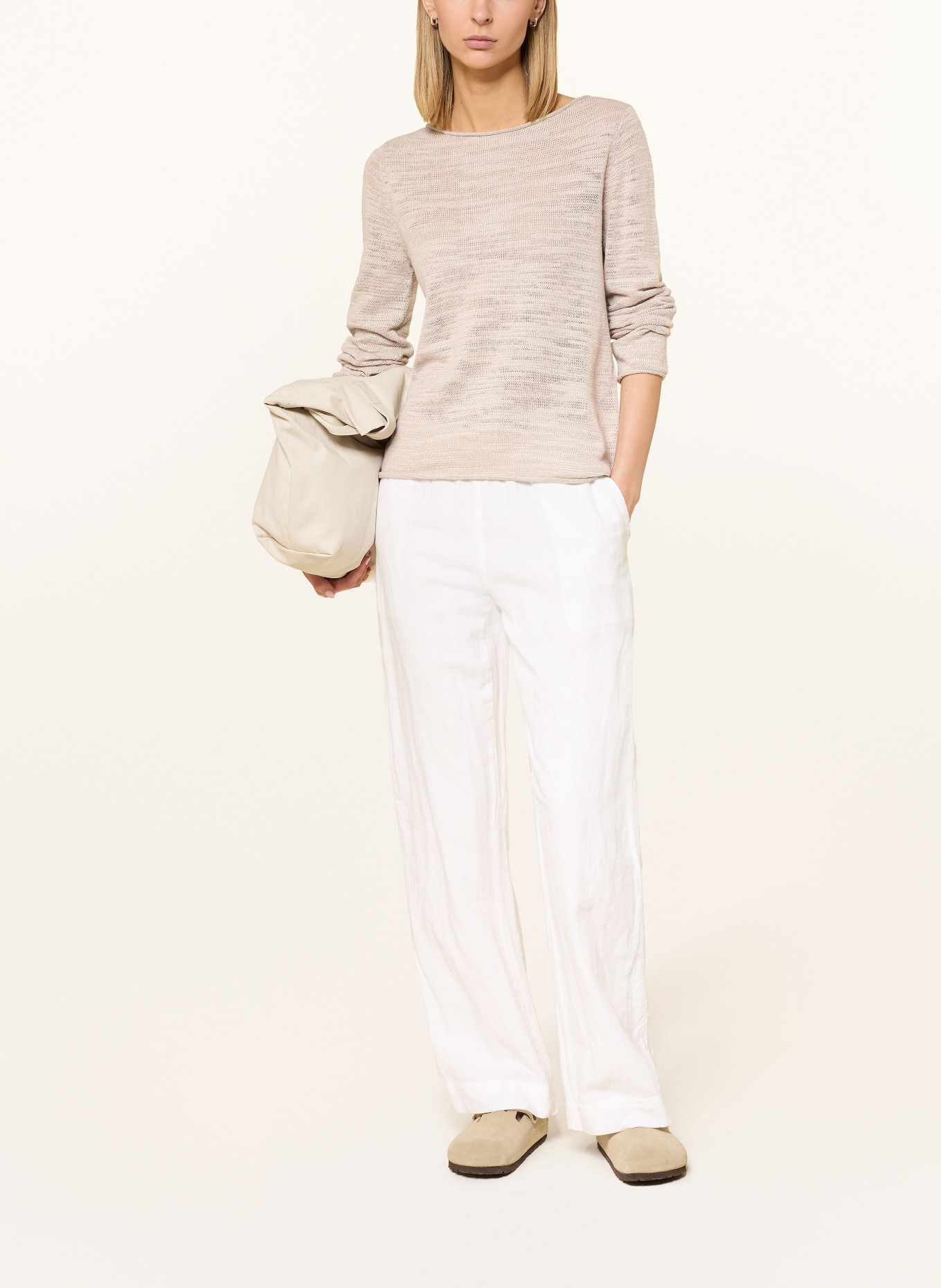Marc O'Polo Pullover mit Leinen: BEIGE
