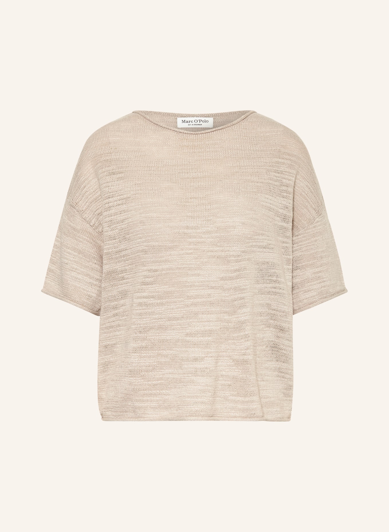 Marc O'Polo Strickshirt mit Leinen: HELLBRAUN