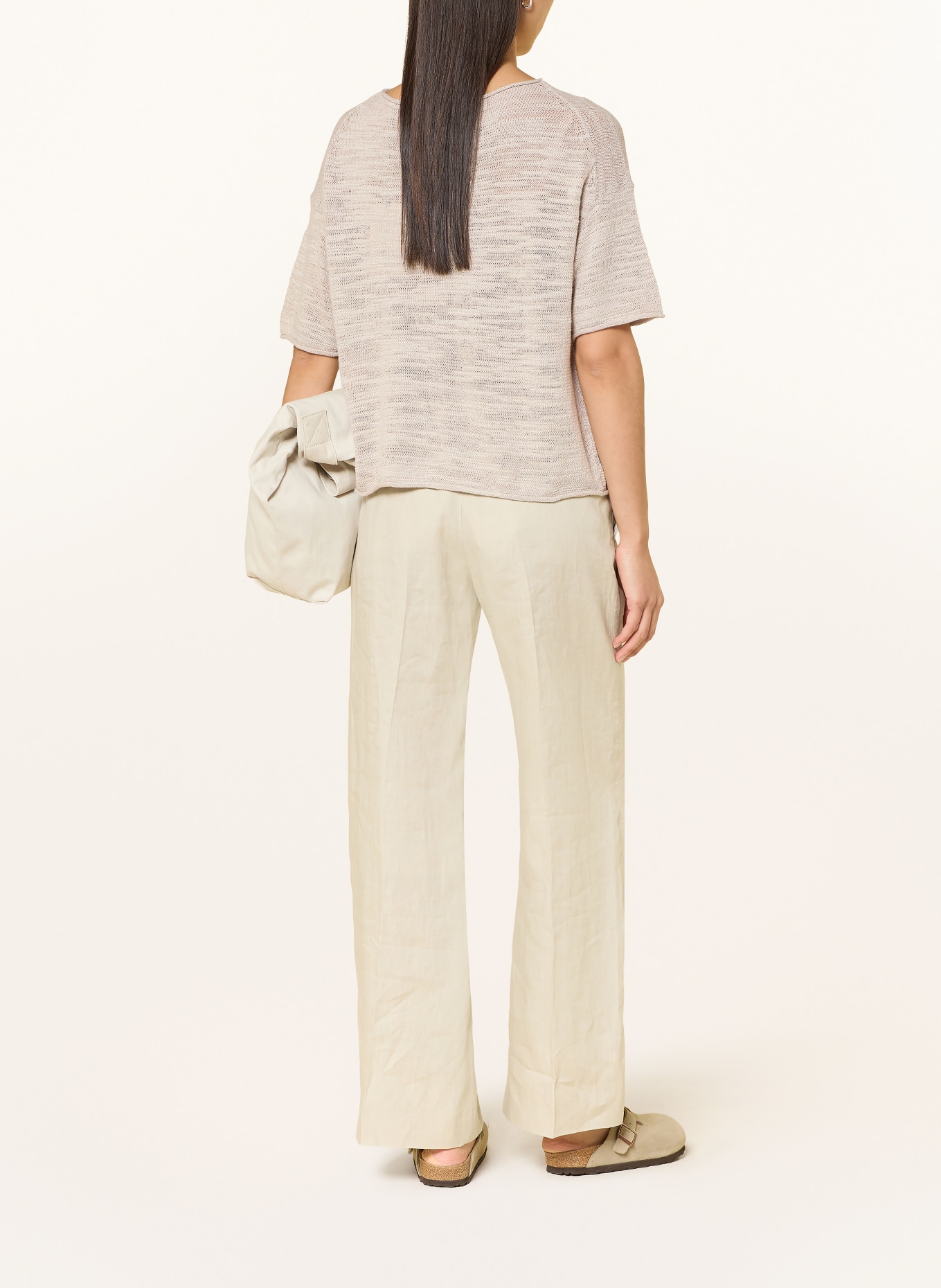 Marc O'Polo Strickshirt mit Leinen: HELLBRAUN