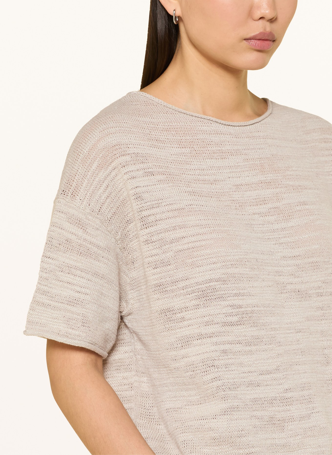 Marc O'Polo Strickshirt mit Leinen: HELLBRAUN