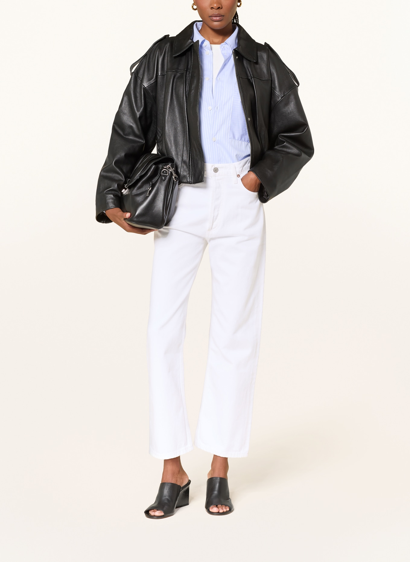 AGOLDE Cropped Jeans 90'S: Marshmallow clean white