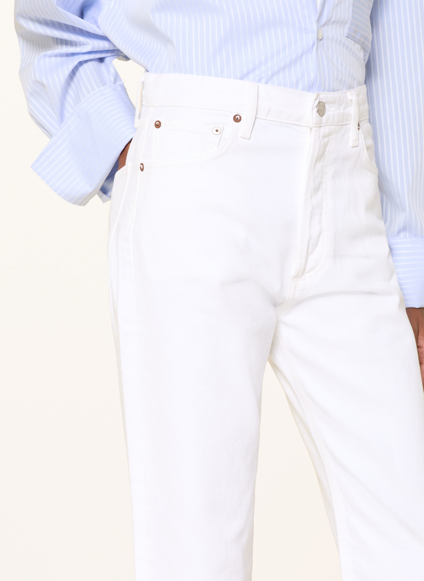 AGOLDE Cropped Jeans 90'S: Marshmallow clean white