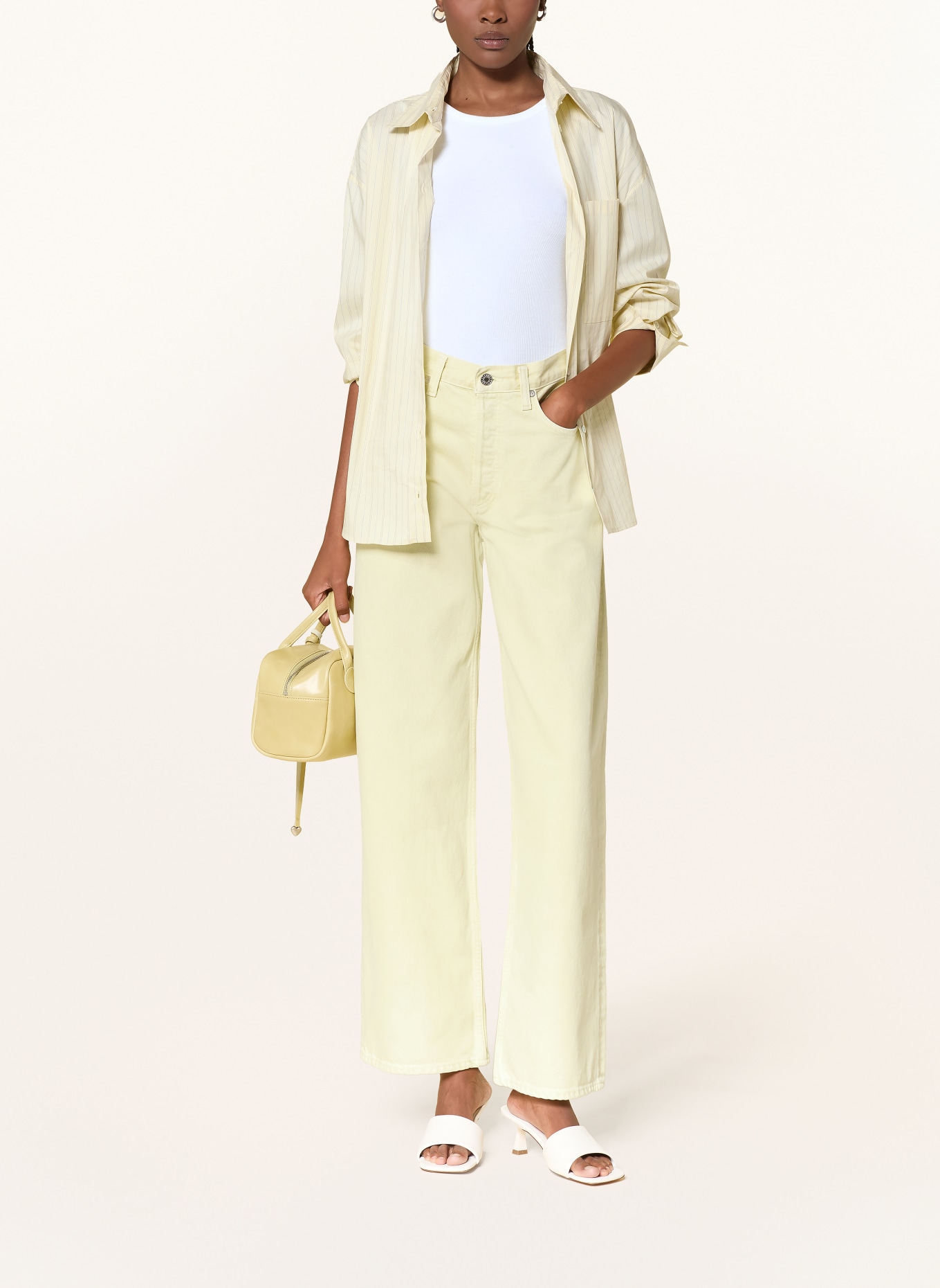 AGOLDE Wide Leg Jeans ARC: lemon zest lt faded yellow hi