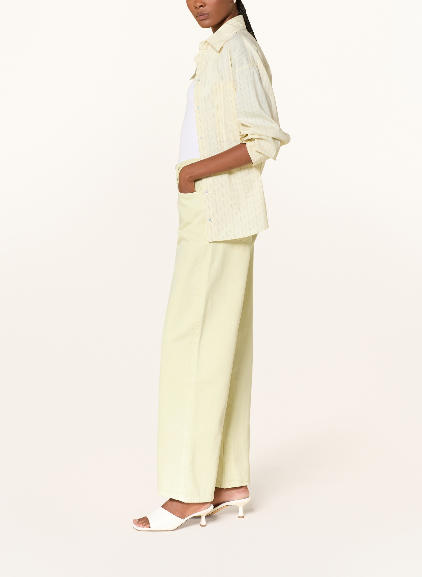 AGOLDE Wide Leg Jeans ARC: lemon zest lt faded yellow hi